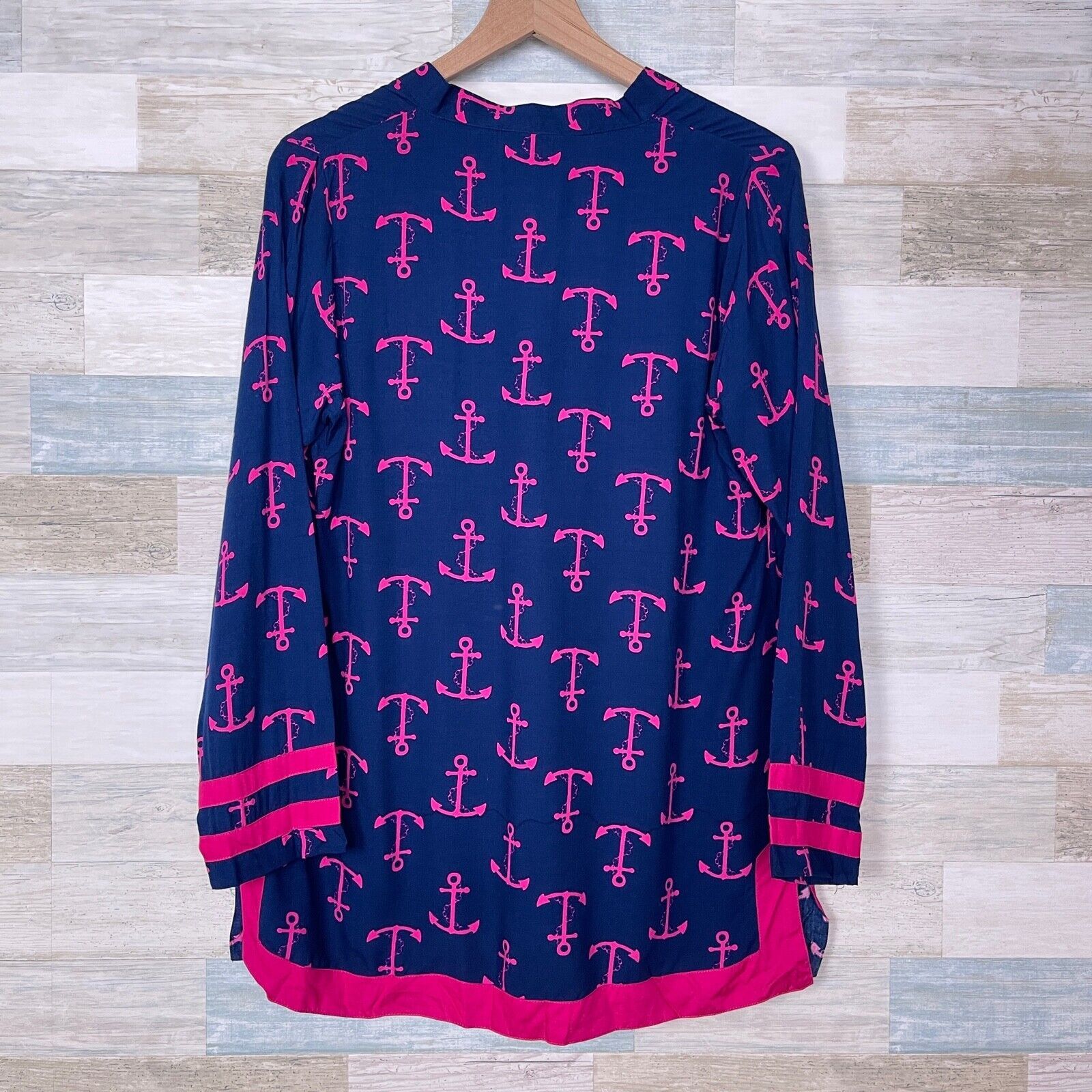Other Escapada Holly Border Tunic Top Pink Navy Blue Womens Medium Size M / US 6-8 / IT 42-44 - 5 Thumbnail