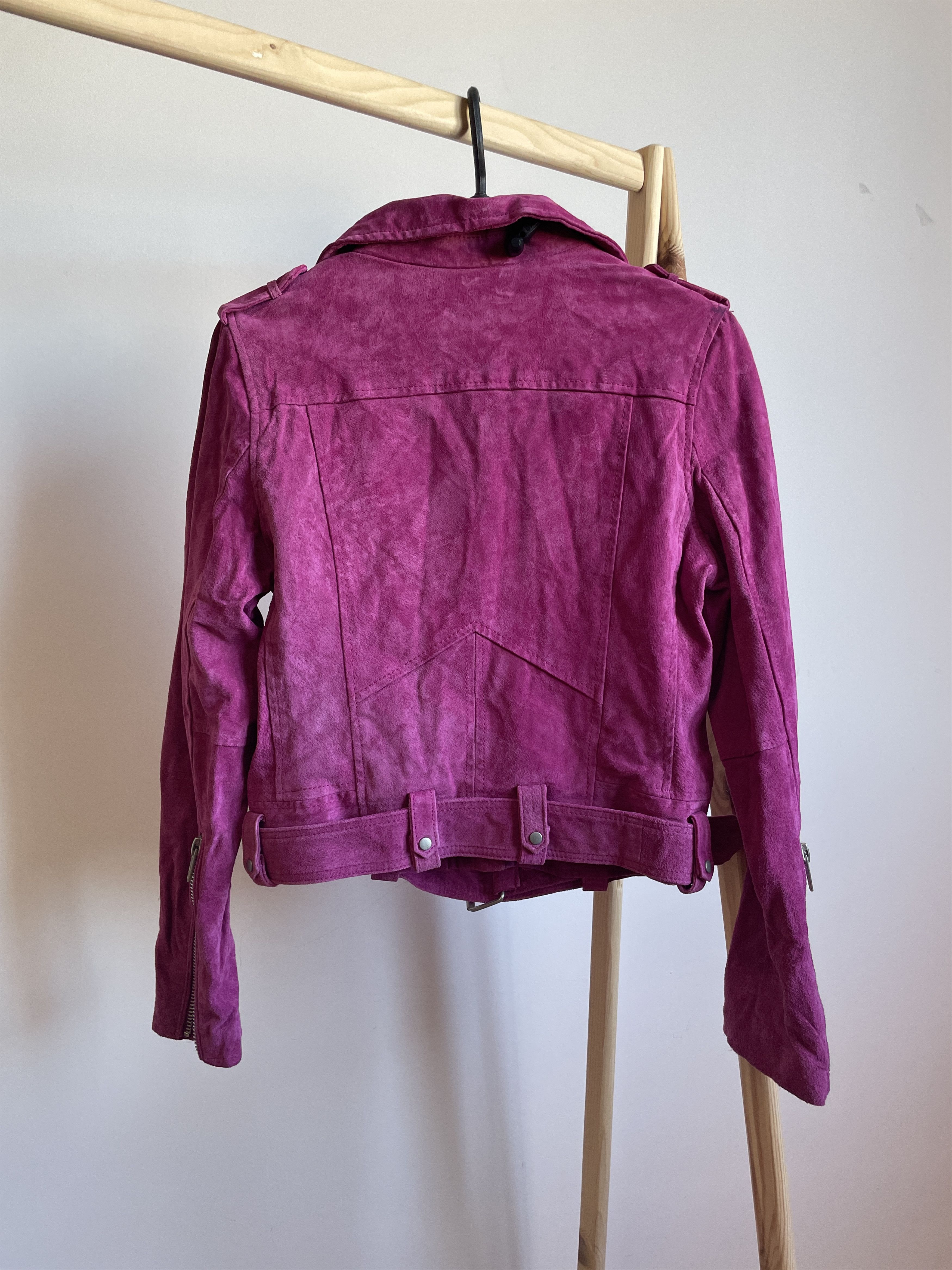 BLANKNYC Blank NYC Womens Crimson Suede Leather Biker Jacket Size M Size M / US 6-8 / IT 42-44 - 2 Thumbnail