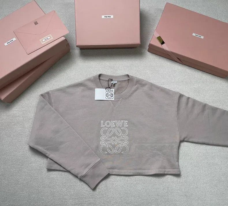Loewe Loewe Solid Color Loose Printed Long Sleeve Hoodie Size M / US 6-8 / IT 42-44 - 1 Thumbnail