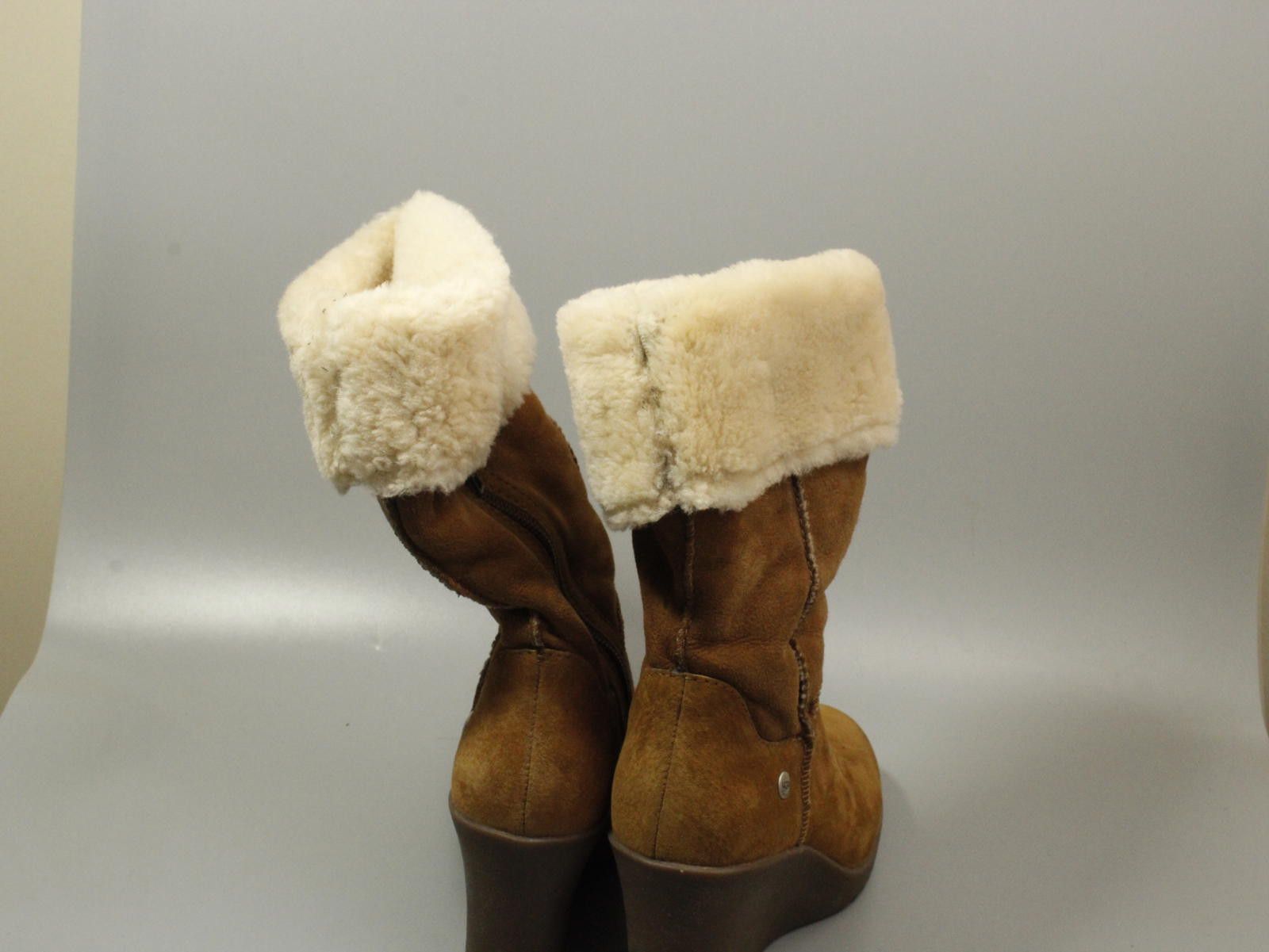 Ugg UGG Women's Brown Suede Wedge Boots with Shearling Lining Size US 6.5 / IT 36.5 - 5 Thumbnail