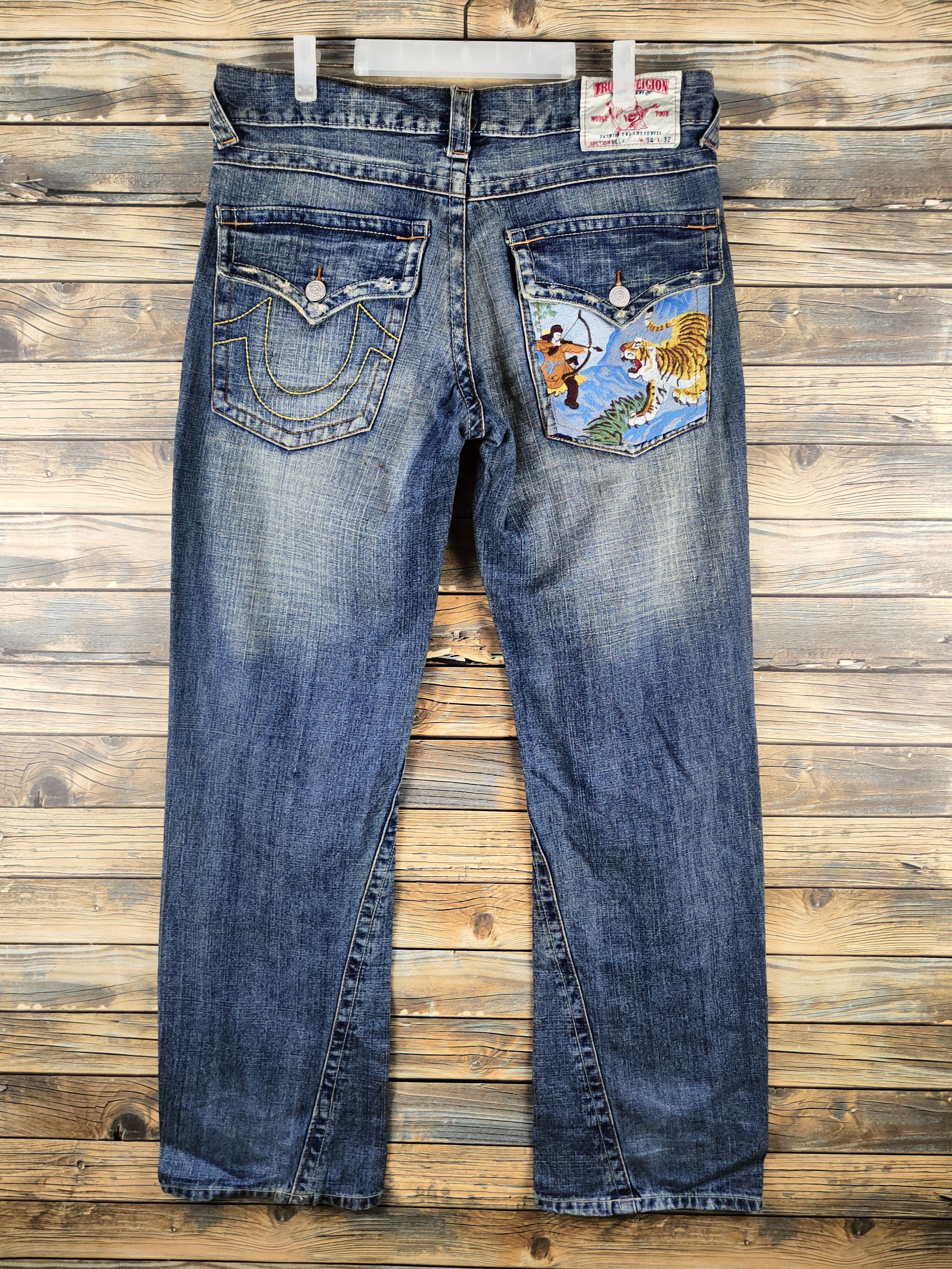 True Religion DL True Religion Blue Distressed Ripped Jeans #46-888 Size US 34 / EU 50 - 7 Thumbnail