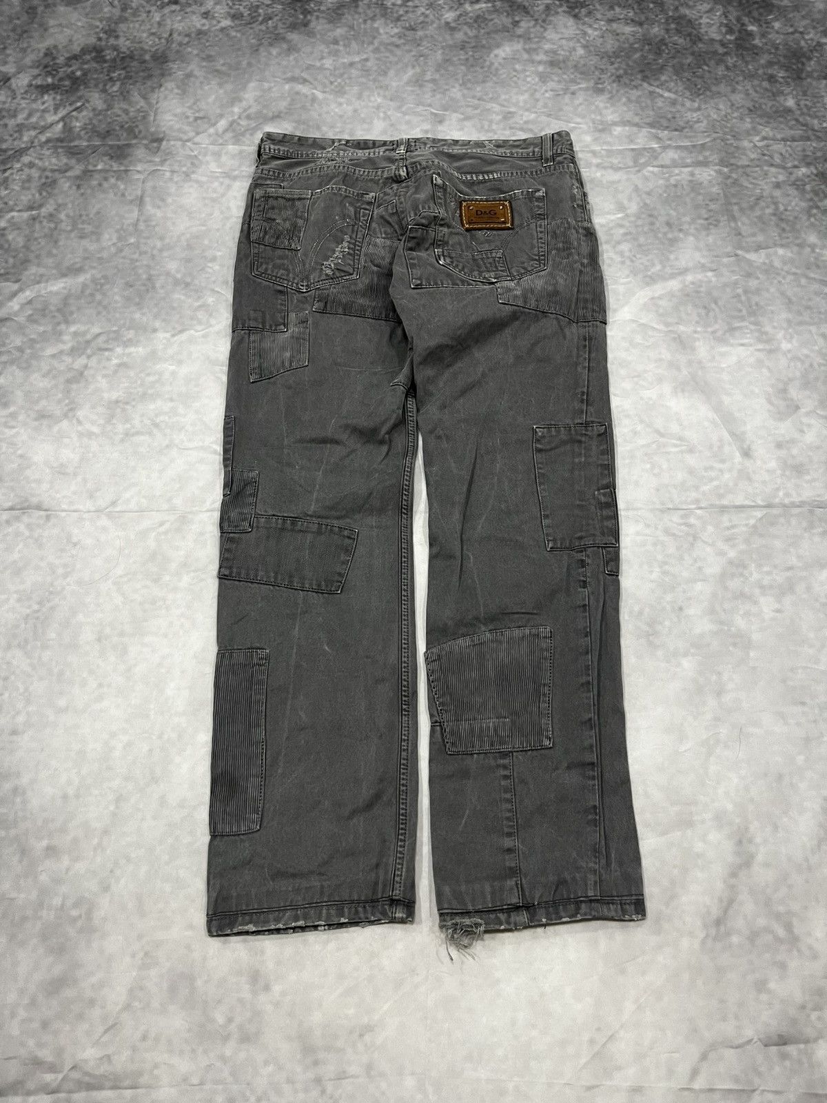 Dolce & Gabbana Dolce Gabbana Vintage Patchwork Distressed Dense Jeans Size US 33 - 6 Thumbnail