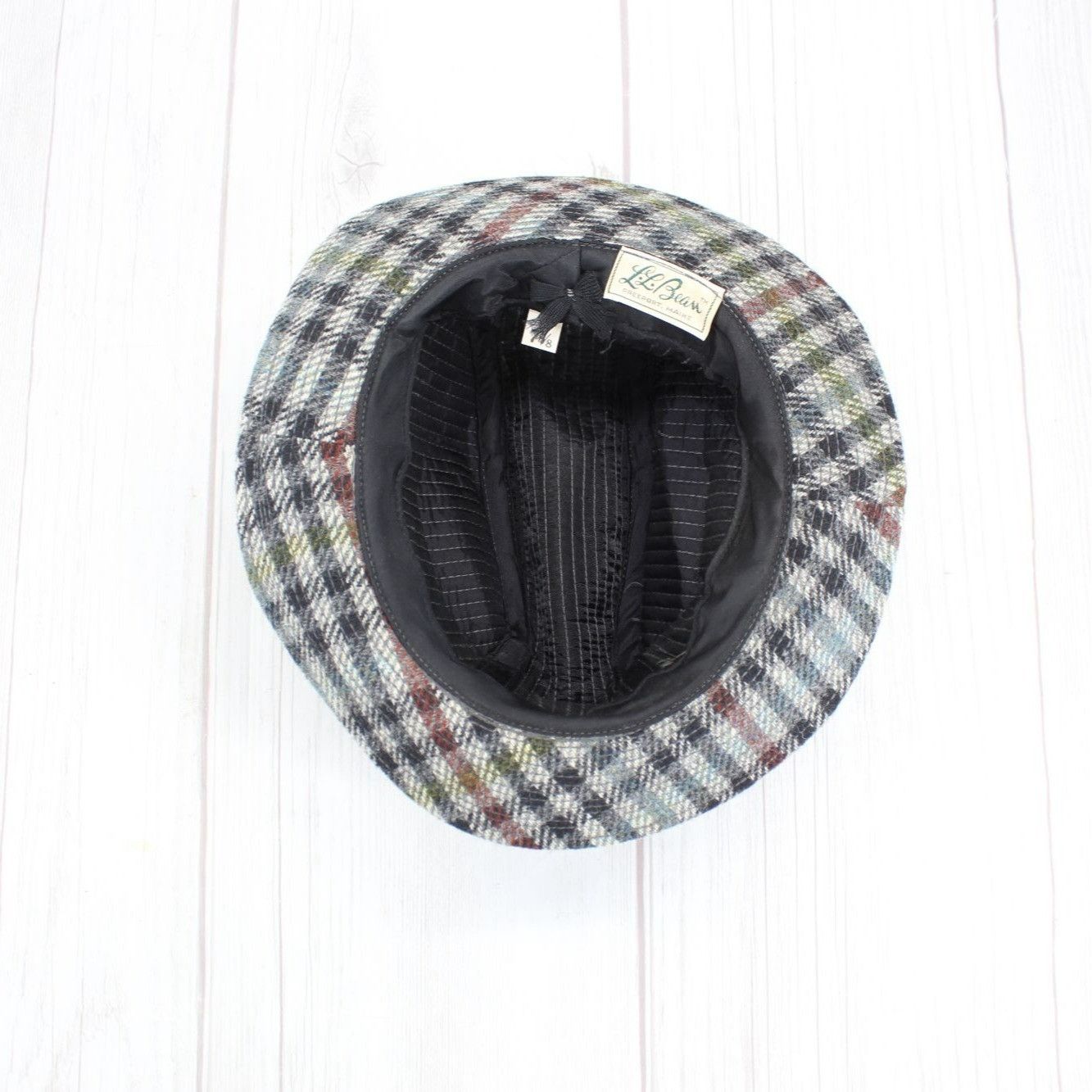 L.L. Bean × Vintage Vtg LL Bean Multi Houndstooth Fedora Lined Hat Size ONE SIZE - 7 Thumbnail