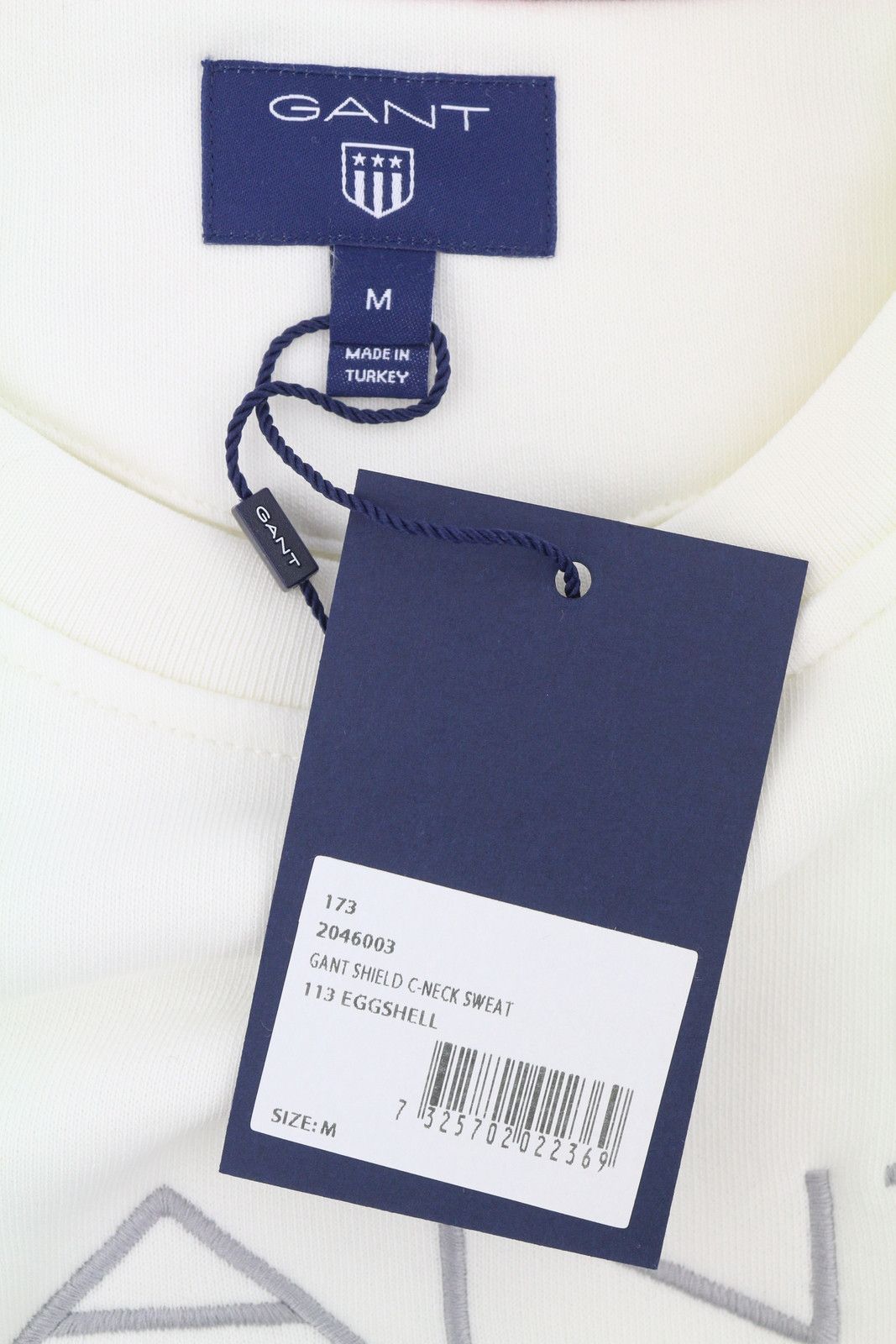 Gant SHIELD C-NECK M Eggshell White Logo Sweatshirt 87235 Size US M / EU 48-50 / 2 - 7 Thumbnail