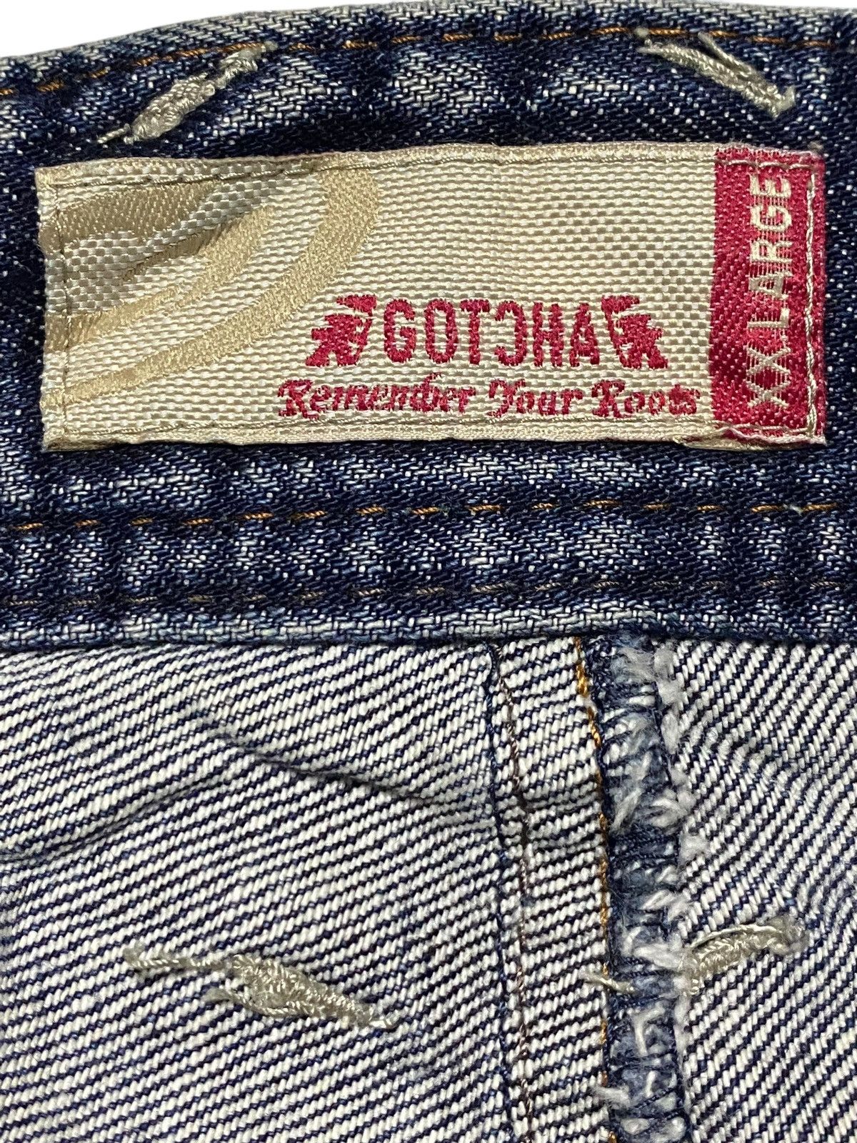 Gotcha Vintage Gotcha Remember your Roots Embroidered Baggy Jeans Size US 35 - 17 Thumbnail