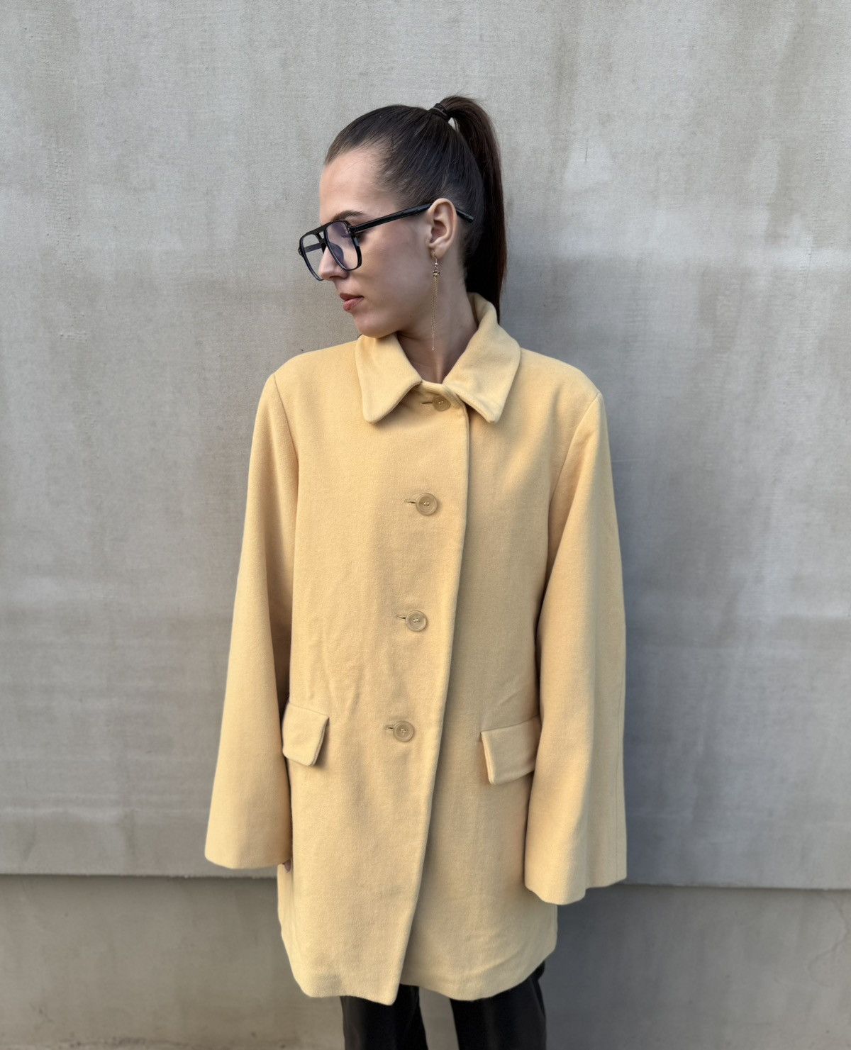 Jil Sander Jil Sander Wool Angora Yellow Coat Made in Italy Size 36 /S Size S / US 4 / IT 40 - 1 Thumbnail