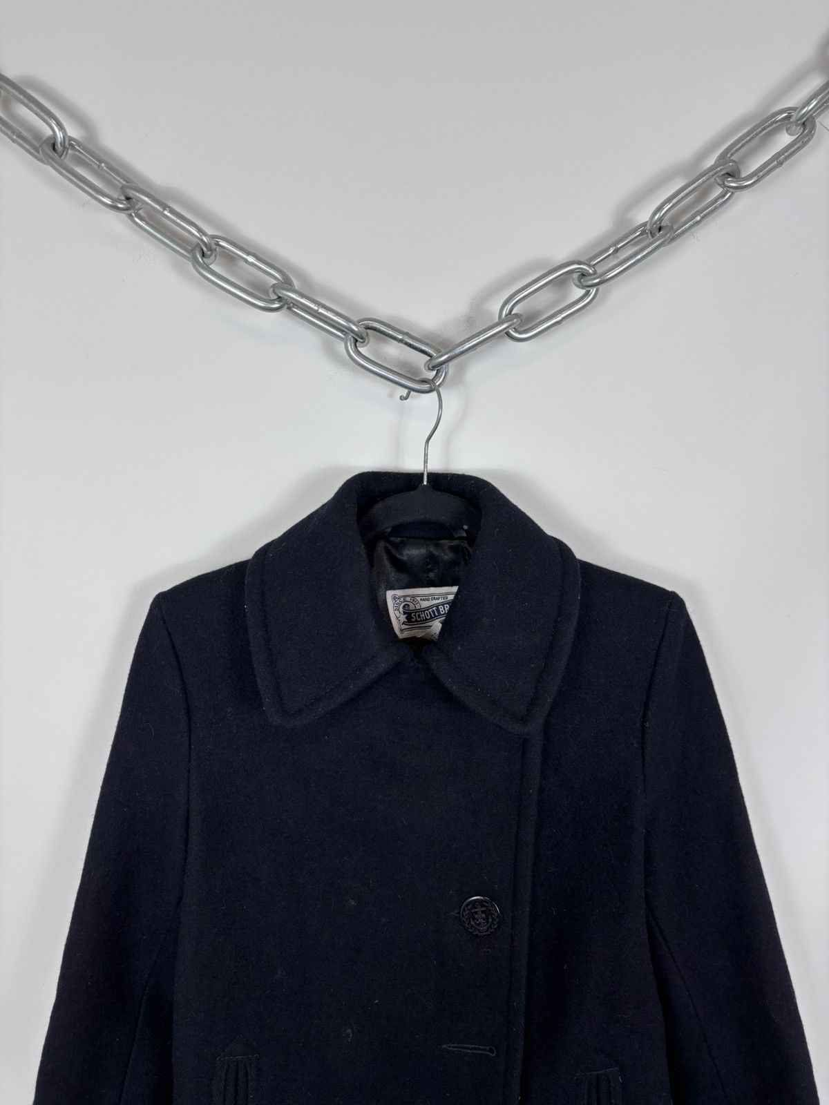 Schott Schott Bros U.S. 754W Women’s Black Wool Blend Peacoat Size S / US 4 / IT 40 - 2 Thumbnail