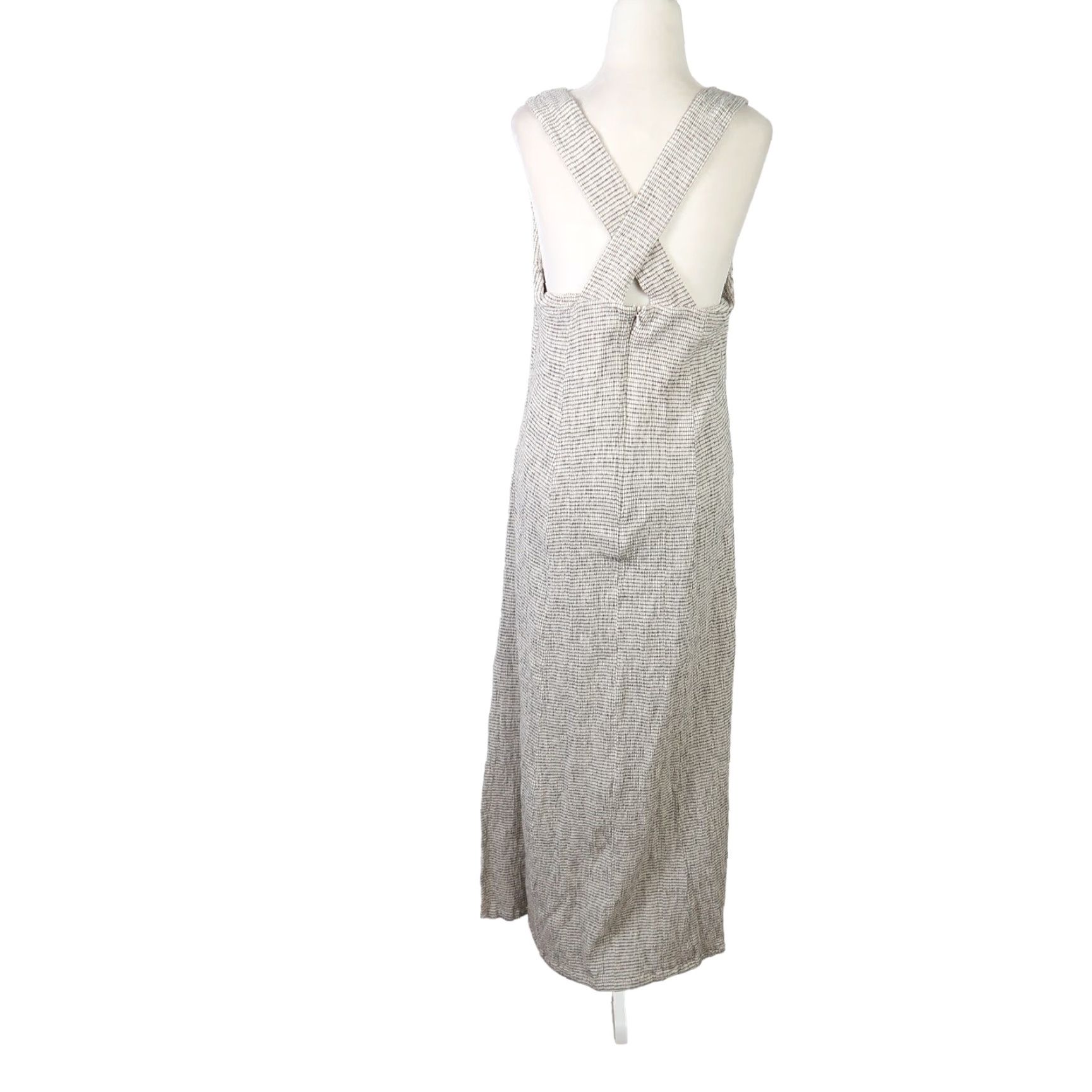 Vintage VINTAGE Tyler Boe cream and black grid print maxi jumper dress 14 Women Sleeveless Zip 53" length Size XL / US 12-14 / IT 48-50 - 4 Thumbnail