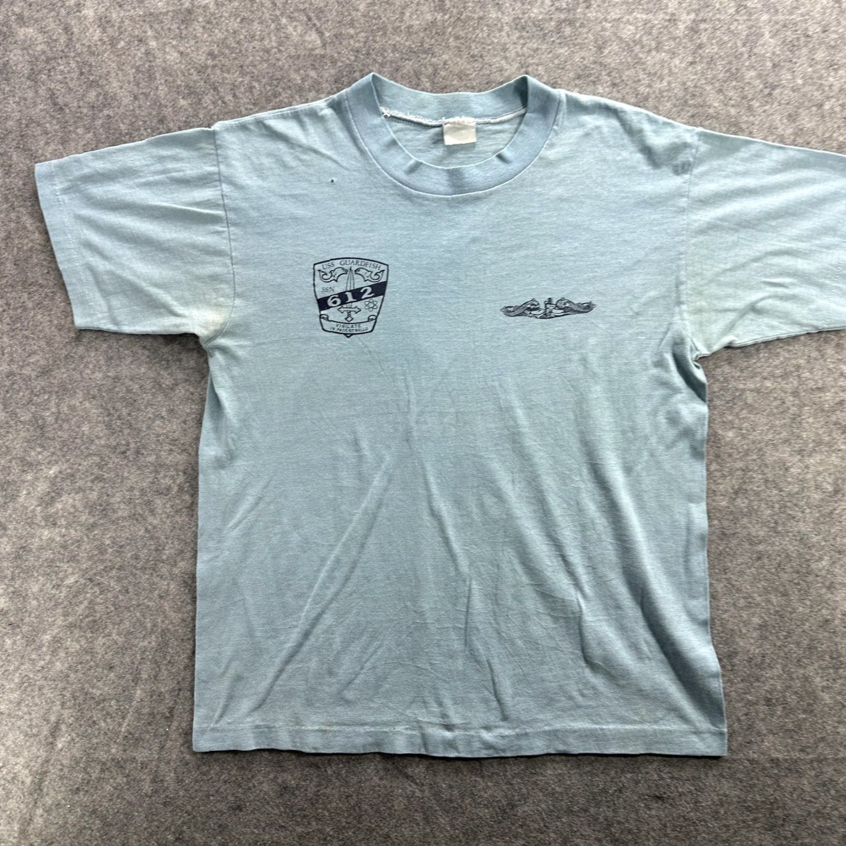 Vintage VINTAGE USS GUARDFISH SSN 612 Shirt Mens Medium Blue Submarine Navy 80s SS T-Shirt Crew Neck Graphic Print Mens Size US M / EU 48-50 / 2 - 2 Thumbnail