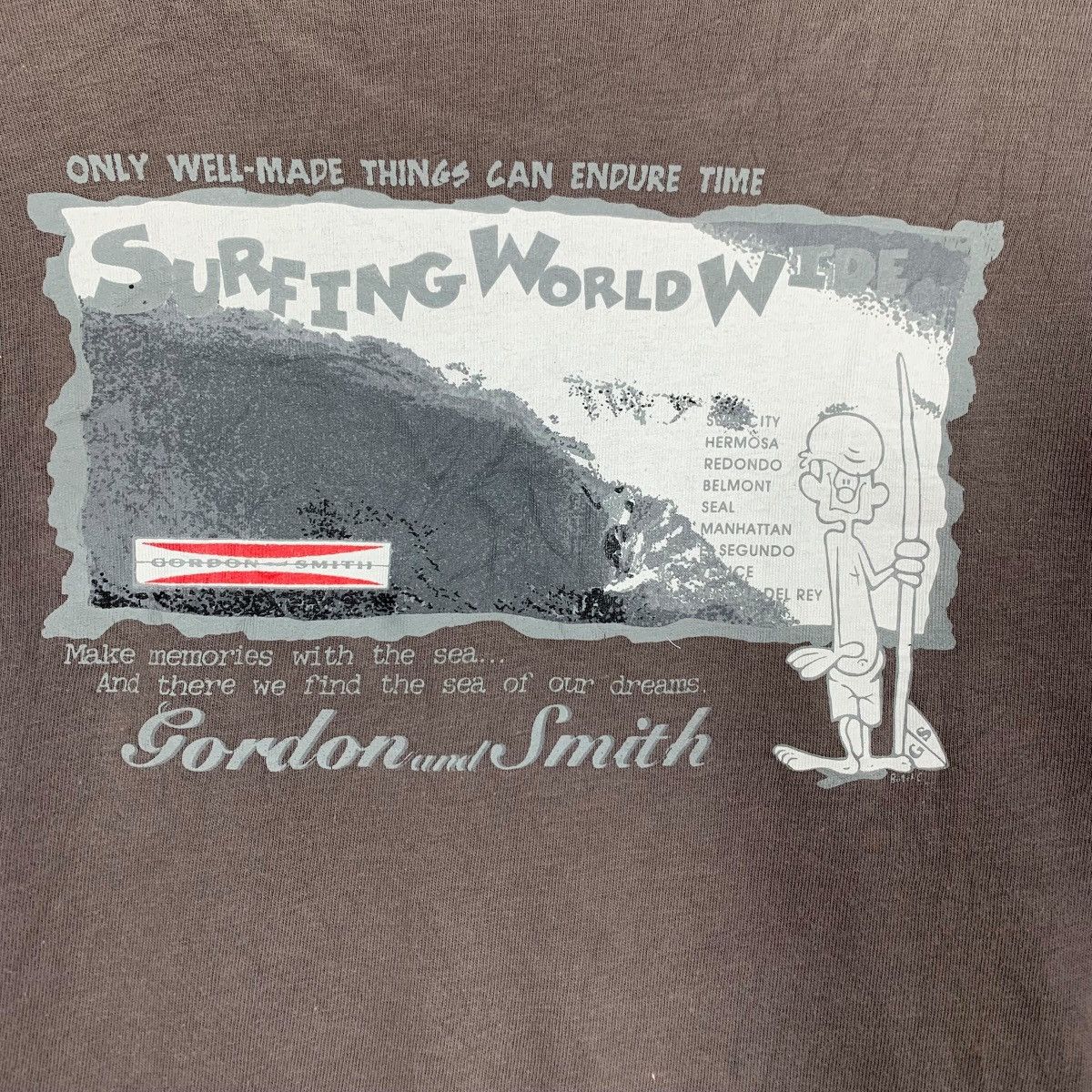 Vintage GORDON AND SMITH Surfing World Big Logo L/S Tees #2852-C128 Size US L / EU 52-54 / 3 - 3 Thumbnail