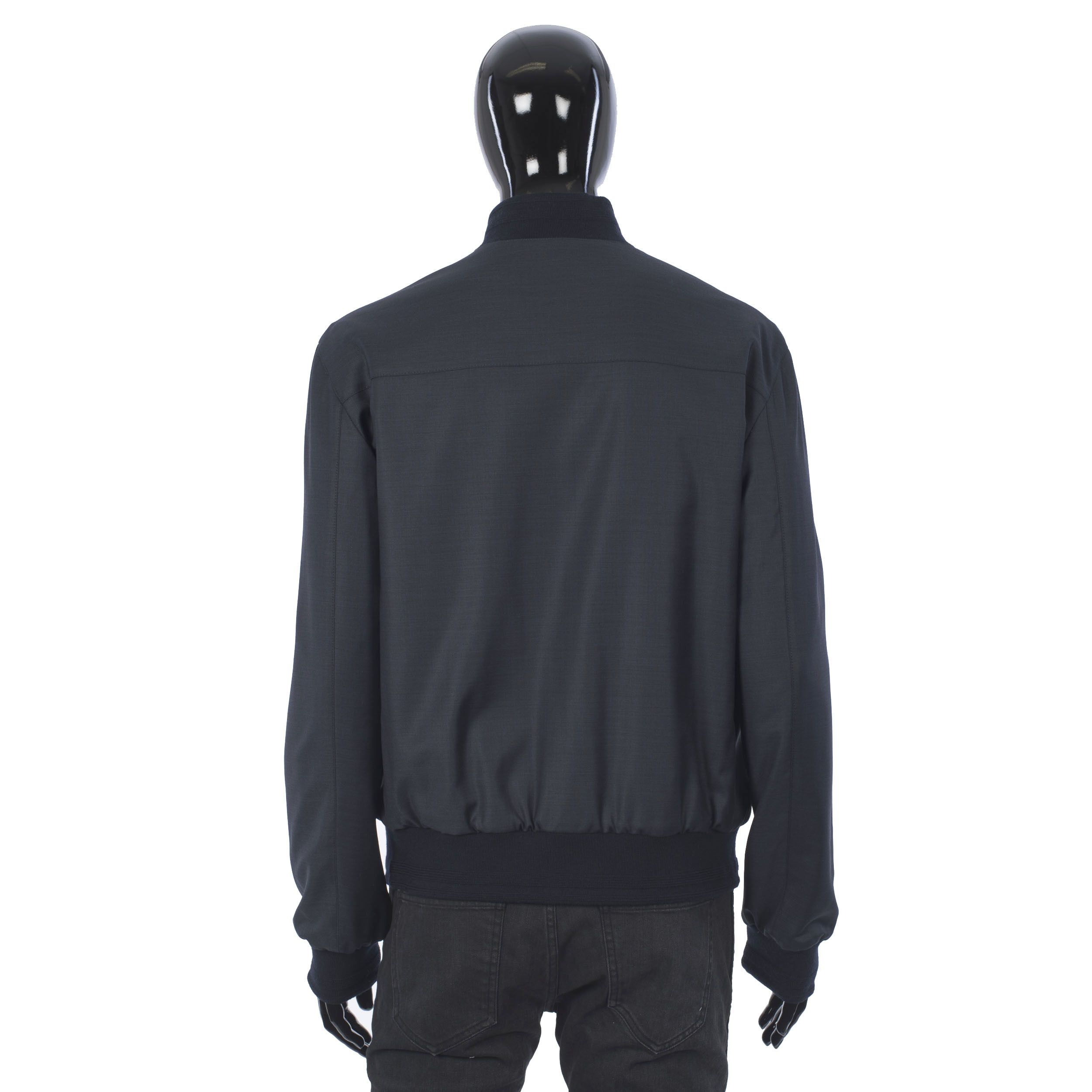 Brioni Reversible Blouson Jacket In Navy Blue Virgin Wool & Nylon Size US M / EU 48-50 / 2 - 4 Thumbnail