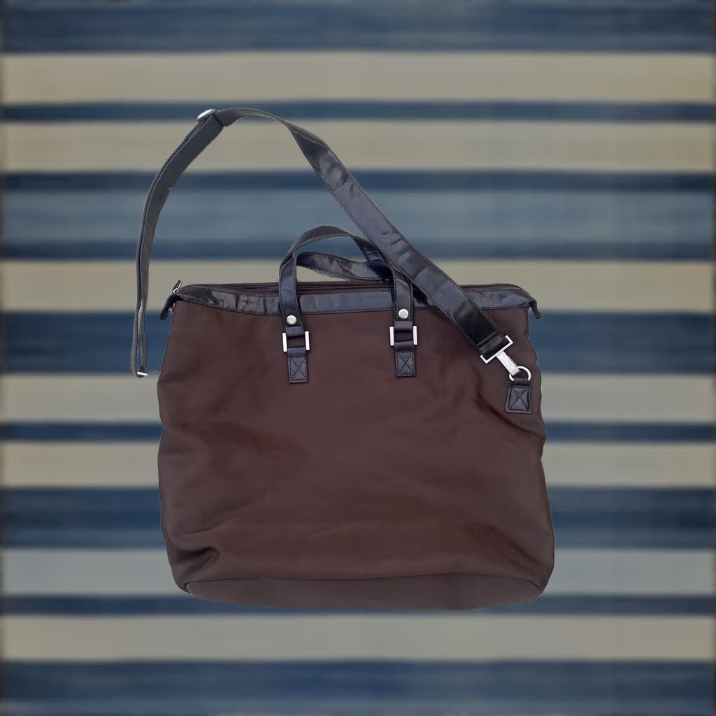 Giorgio Armani VINTAGE Giorgio Armani Travel Tote Bag Large Brown Canvas & Leather Trim Large Size ONE SIZE - 1 Thumbnail