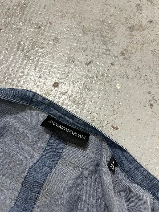 Emporio Armani SS2020 Emporio Armani Embroidered Soft Blue Denim Jacket Size US M / EU 48-50 / 2 - 11 Thumbnail