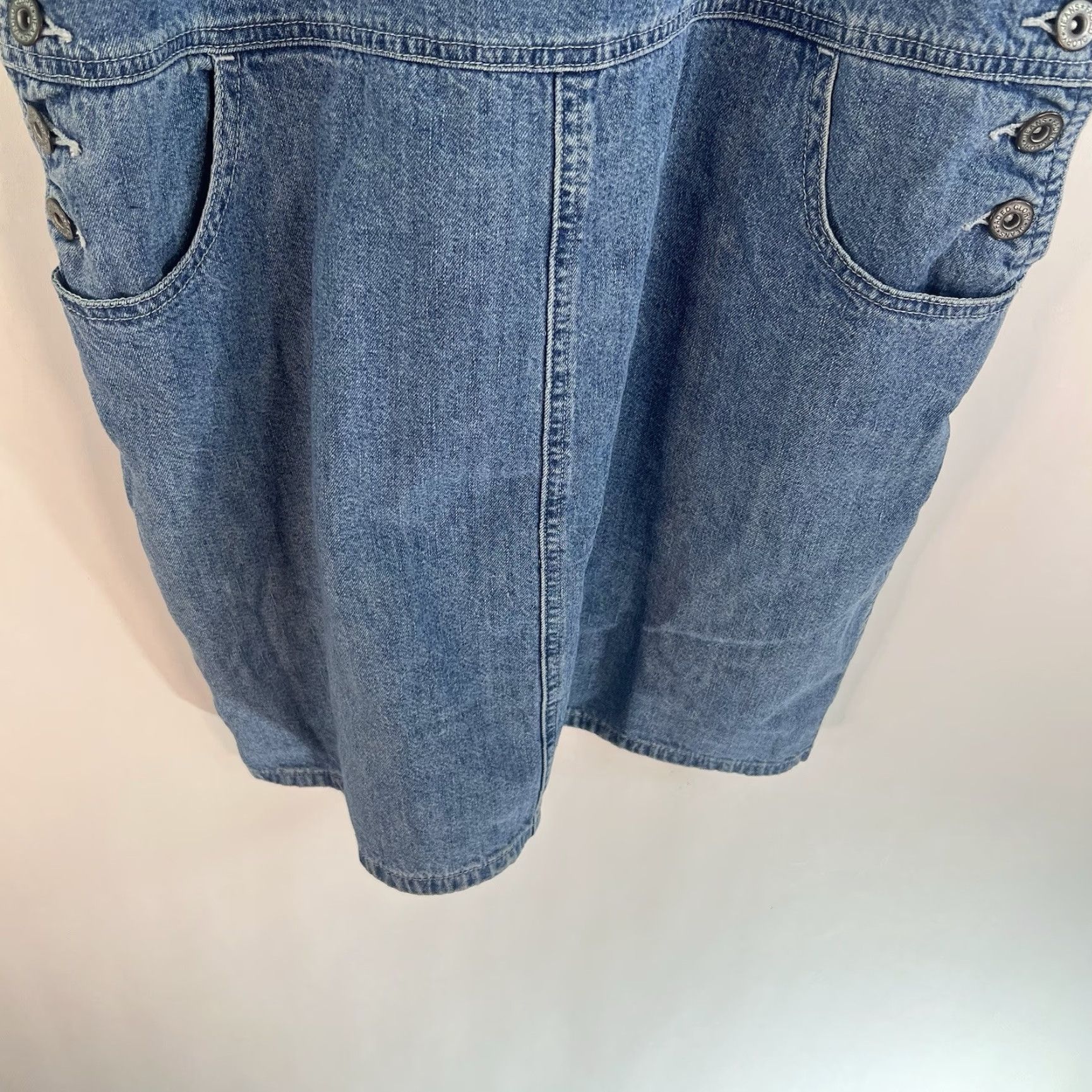 Faded Glory VINTAGE Faded Glory Denim Bib Jumper Skirt Size 10 Blue Solid 80s 90s Womens Size L / US 10 / IT 46 - 4 Thumbnail