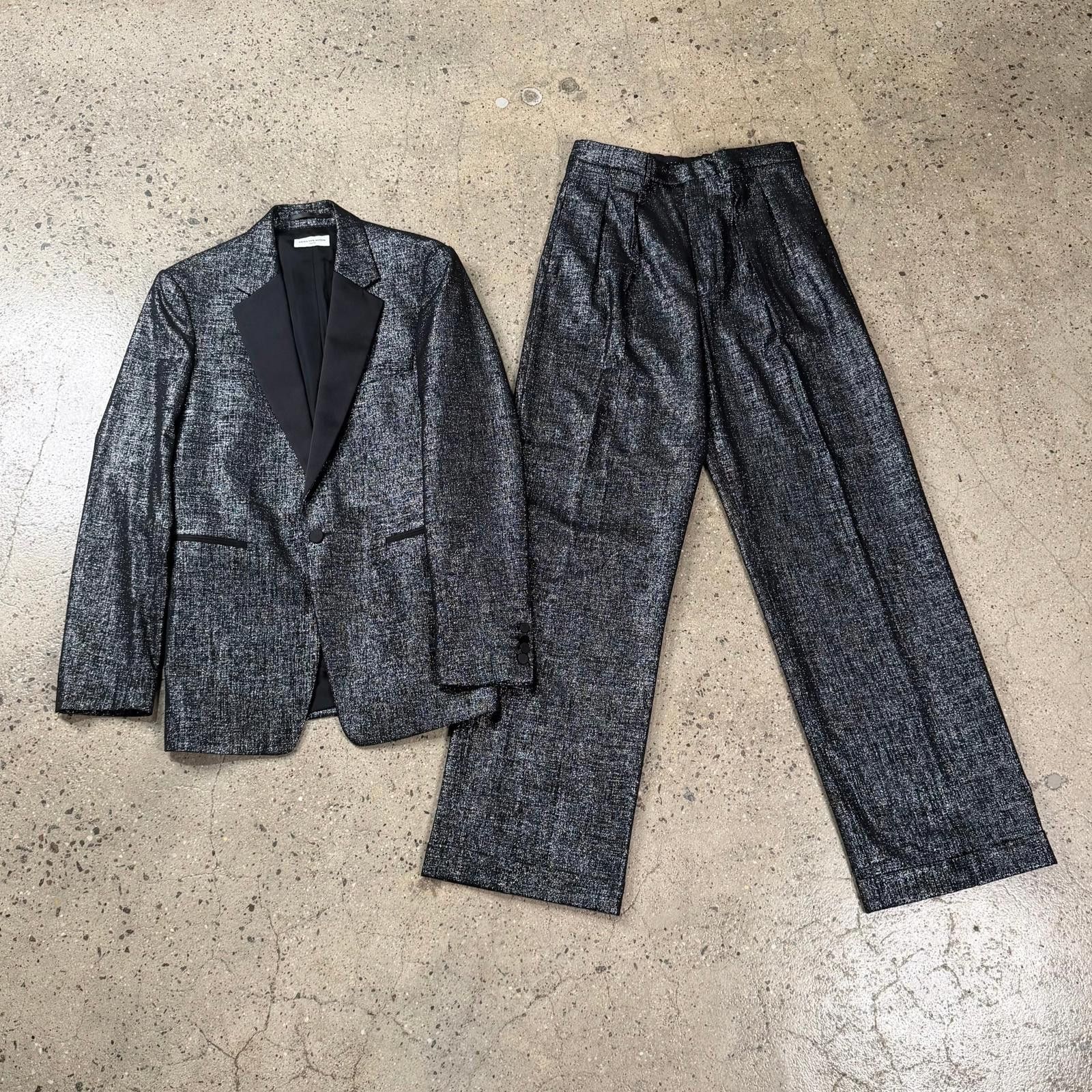 Dries Van Noten Dries Van Noten Glitter Tuxedo Suit Size 48R - 1 Thumbnail