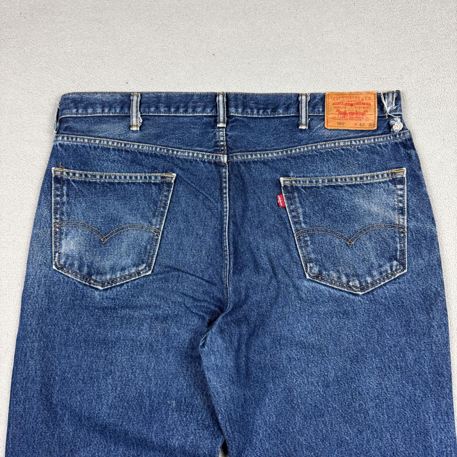 Levi's VTG Levi's 550 Relaxed Fit Jeans W42 L30 Dark Blue 90s Size US 42 / EU 58 - 9 Thumbnail