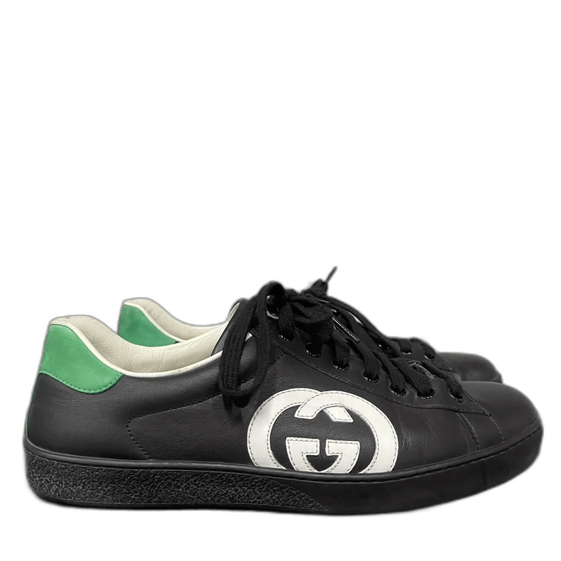 Gucci Gucci Black Sneakers with Green Accents Size US 7 / EU 40 - 1 Thumbnail