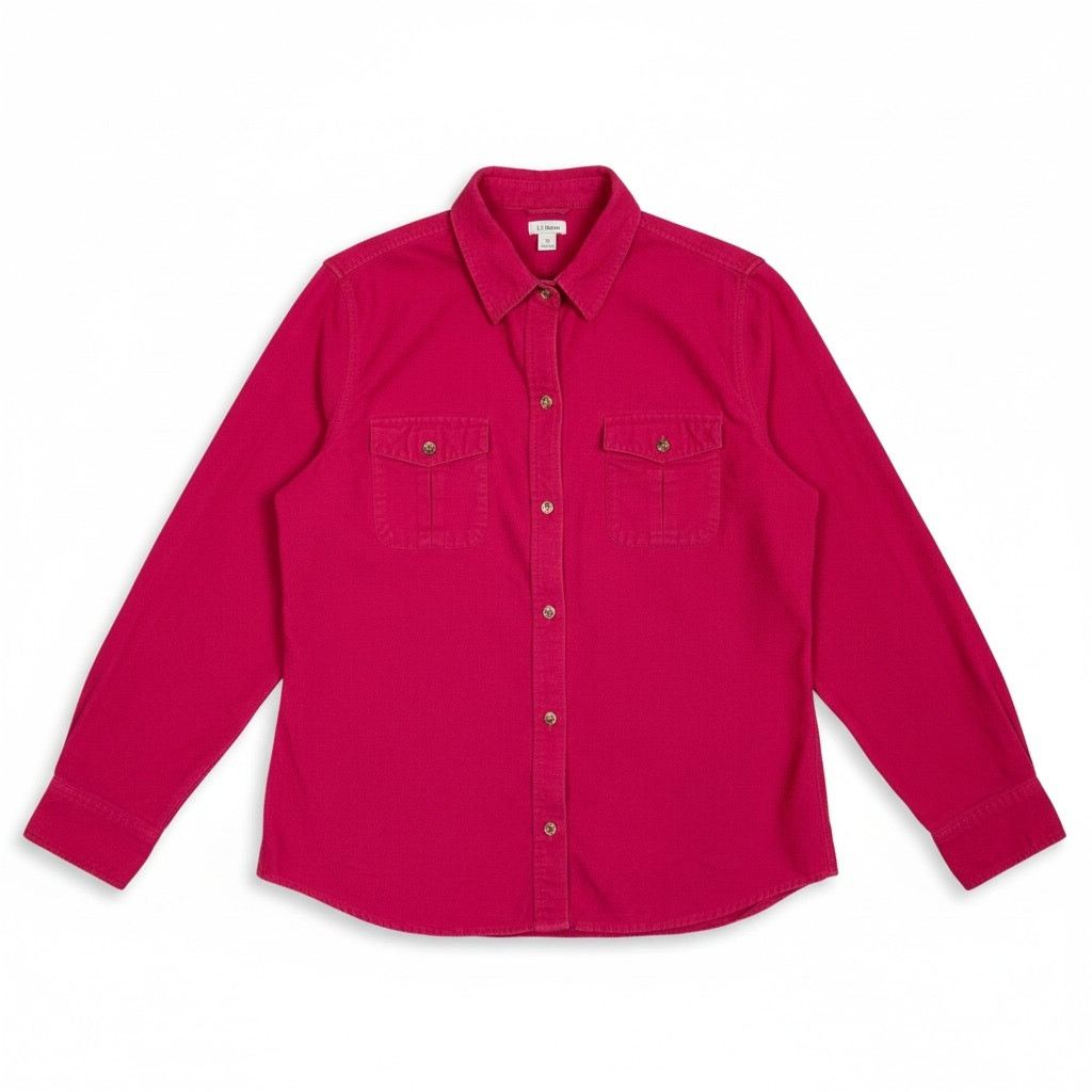 L.L. Bean LL Bean Button Down Shirt Chamois L/S Women’s 1X Pink Cotton Size XL / US 12-14 / IT 48-50 - 1 Thumbnail