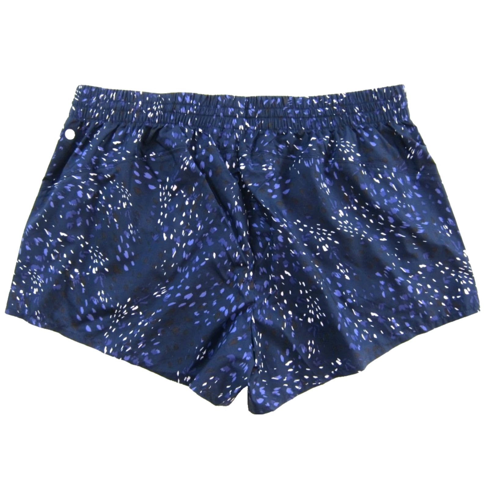 Vintage NWT Zella Running Shorts Navy Confeti Flex Lightweight 4-Way Stretch XL Blue Women Pockets Sports Activewear Size 40" / US 18 - 2 Thumbnail