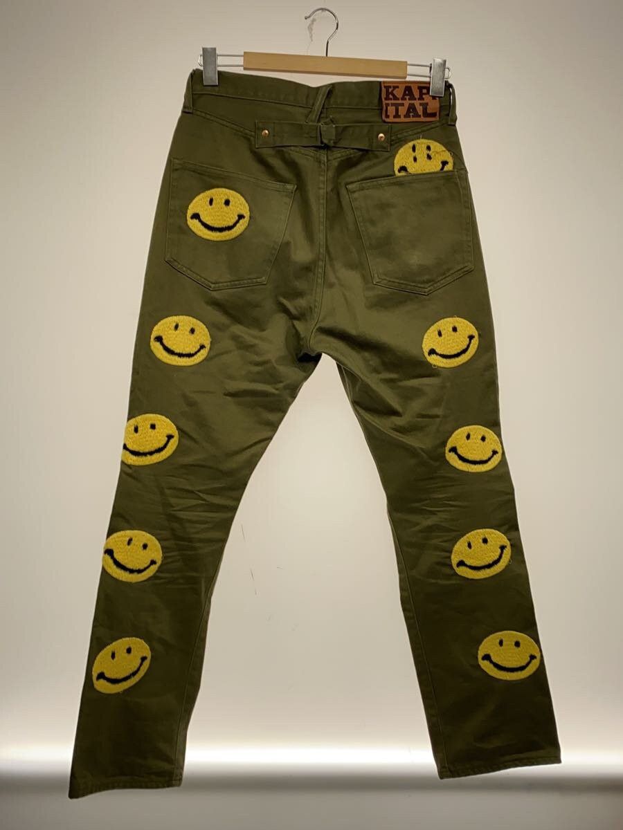 Kapital Kapital Satin 5P Okagiri Smile Embroidery Cotton Pants Khaki Size US 32 / EU 48 - 2 Thumbnail