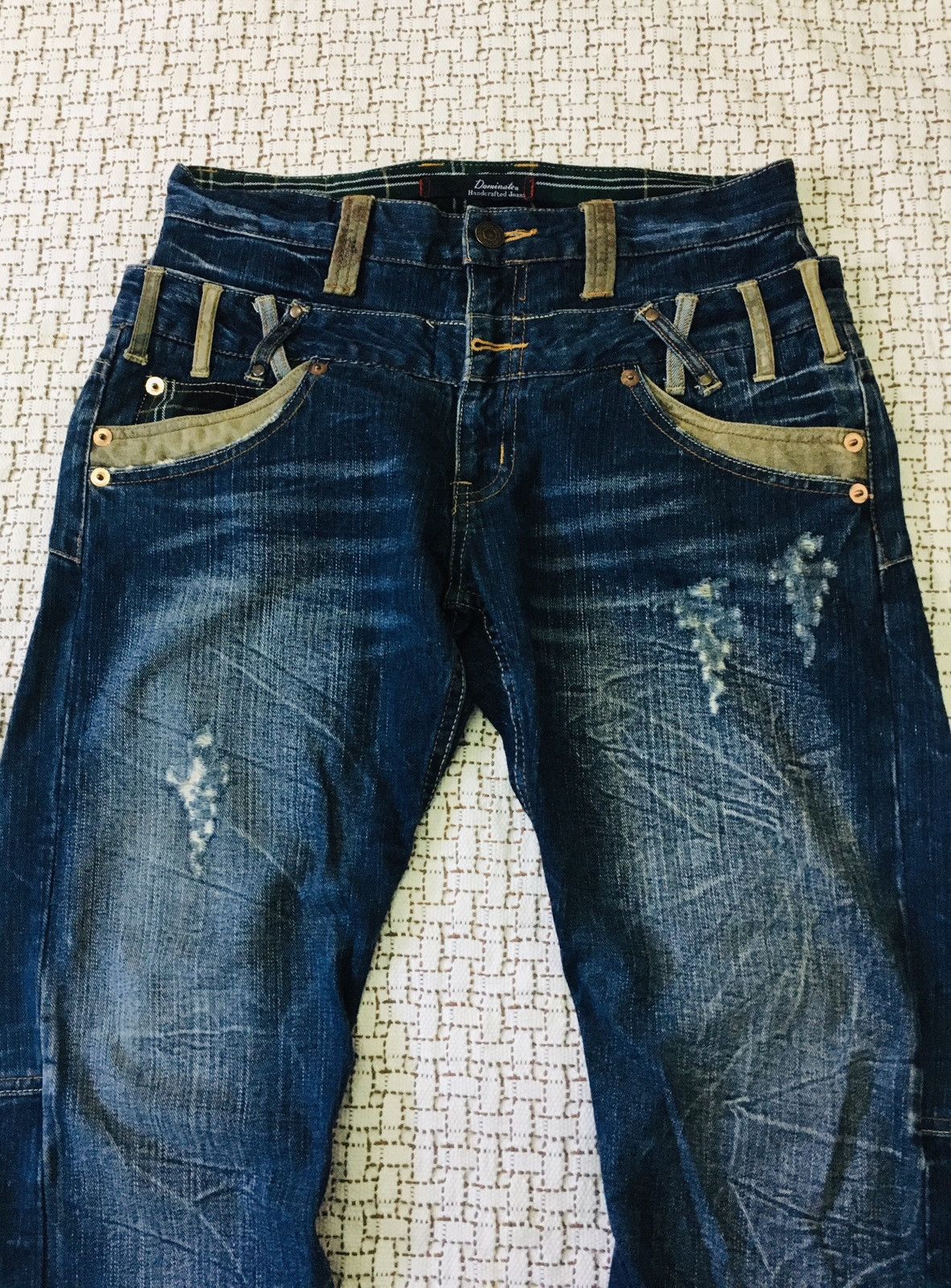Japanese Brand × PPFM Dominate Love Rock Double Waist Handcrafted Jeans (17) Size US 32 / EU 48 - 4 Thumbnail