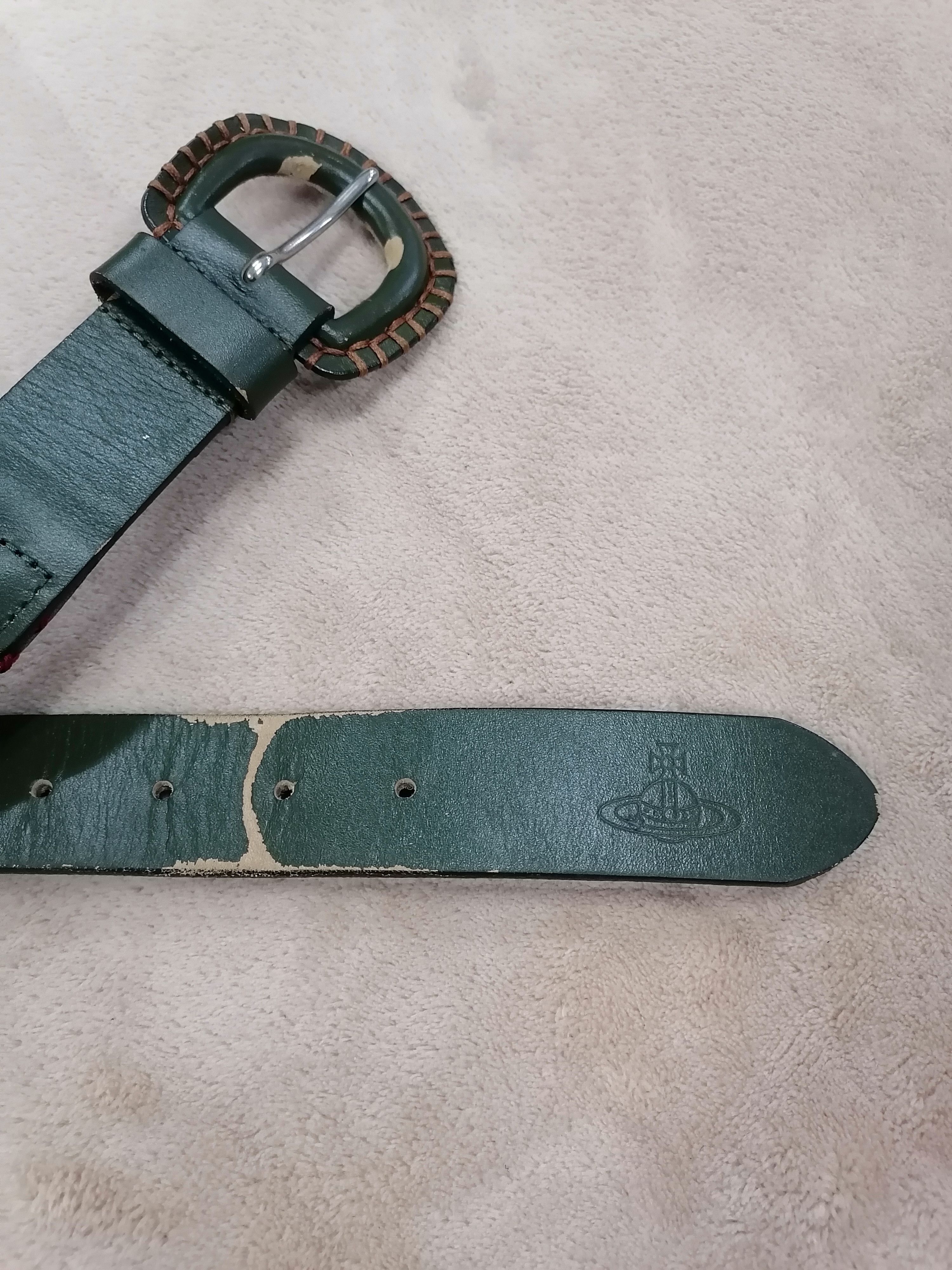 Designer × Leather × Vivienne Westwood Vivienne Westwood Green Leather Belt Size ONE SIZE - 4 Thumbnail
