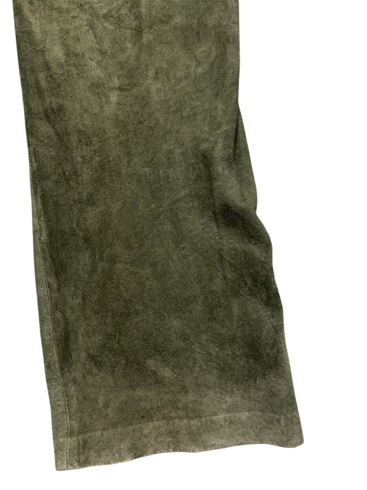 Genuine Leather × Leather × Vintage Amazing Vtg Brandon Thomas leather olive suede trouser pants Size US 32 / EU 48 - 8 Thumbnail