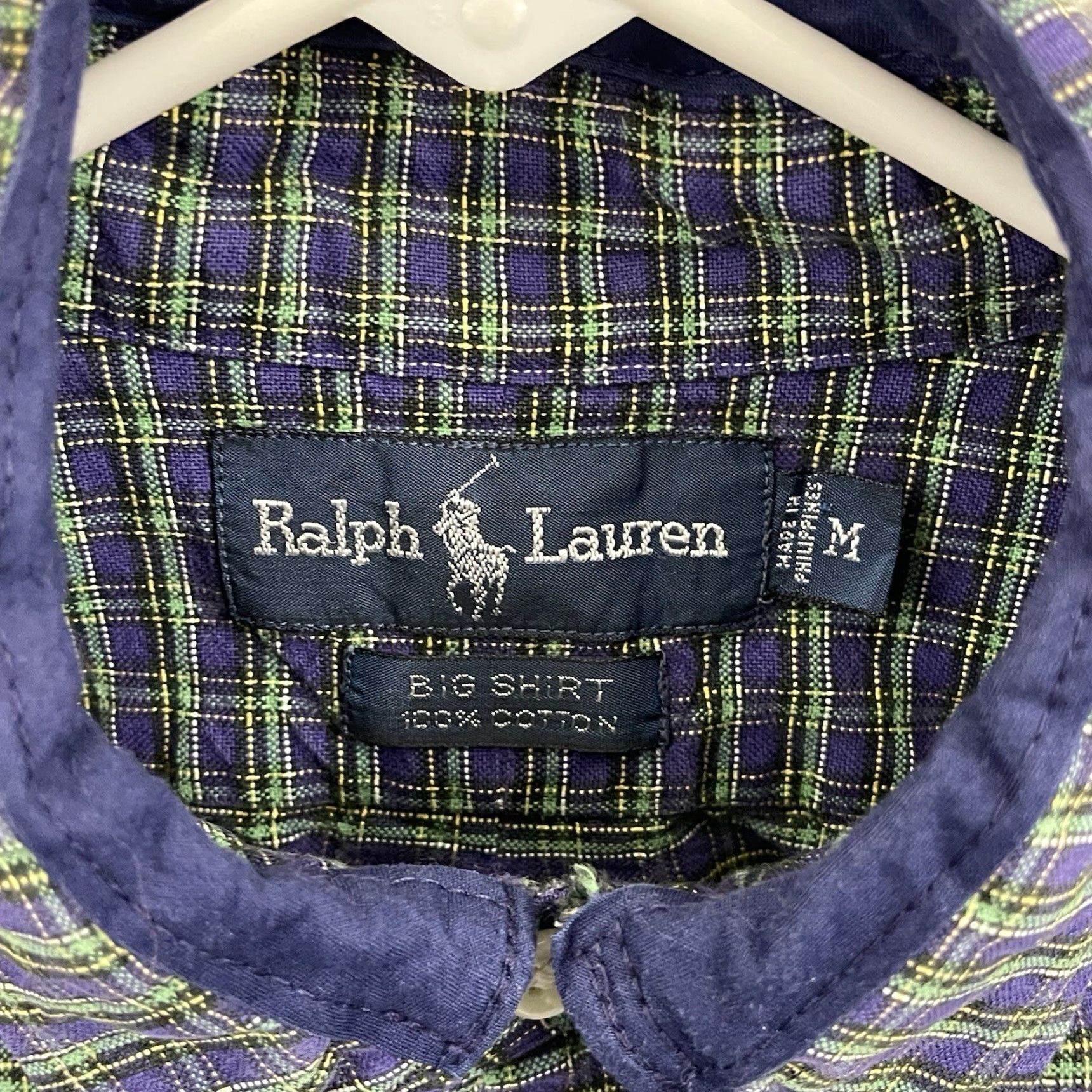 Polo Ralph Lauren VINTAGE Polo Ralph Lauren Shirt Mens M Purple Green Check Plaid Long Sleeve Casual Size US M / EU 48-50 / 2 - 5 Thumbnail
