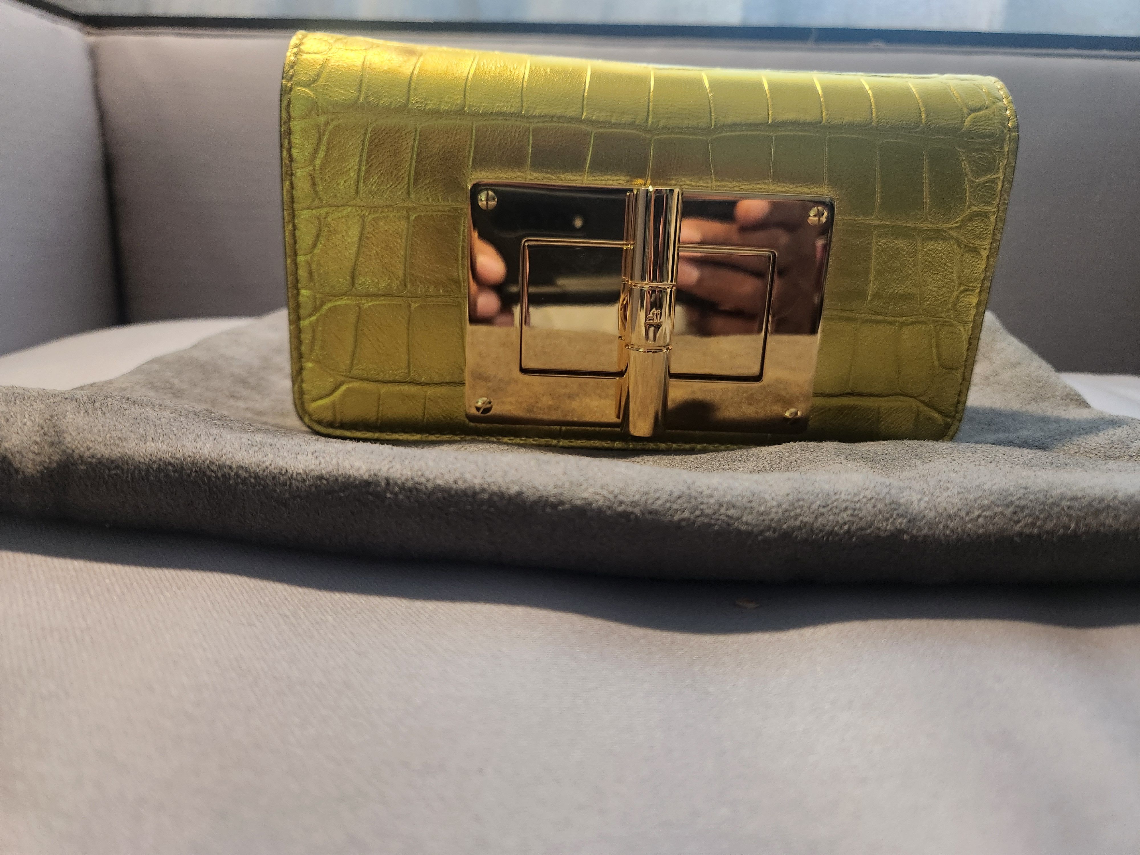 Tom Ford Metallic Stamped Croc Natalia Mini Shoulder Bag Size ONE SIZE - 2 Thumbnail