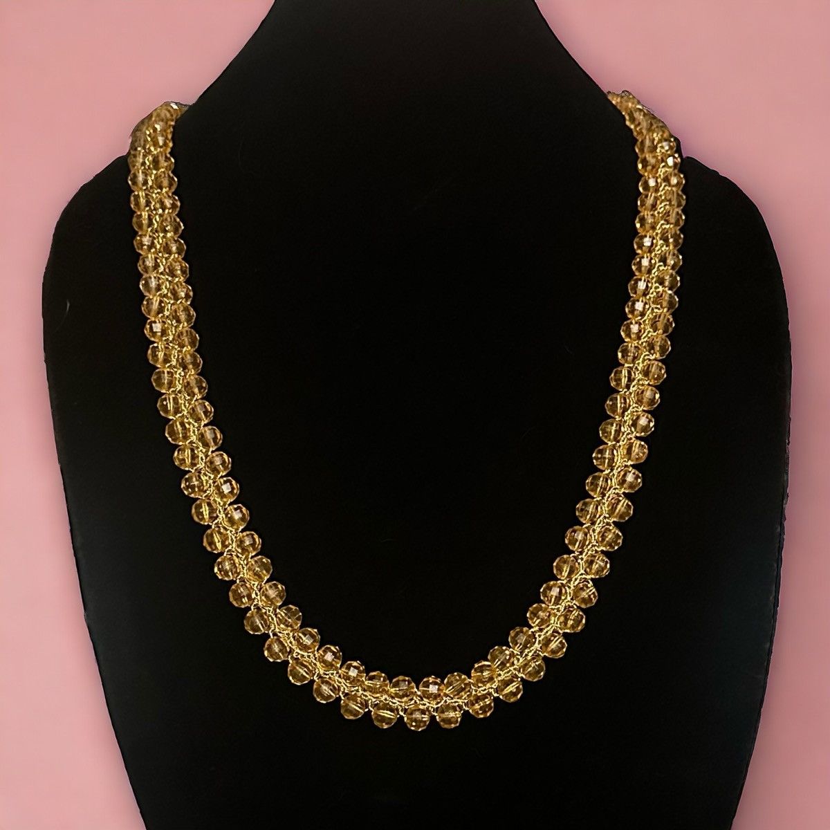 Vintage Vintage amber macrame bead necklace Size ONE SIZE - 1 Thumbnail