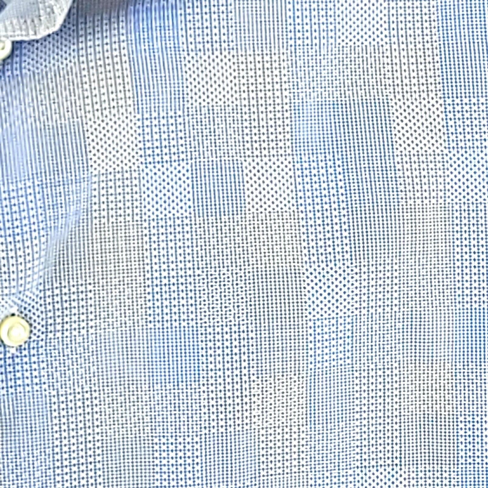 Designer Thomas Dean XL Blue Beige Patchwork Textured Cotton Collared Size US XL / EU 56 / 4 - 2 Thumbnail