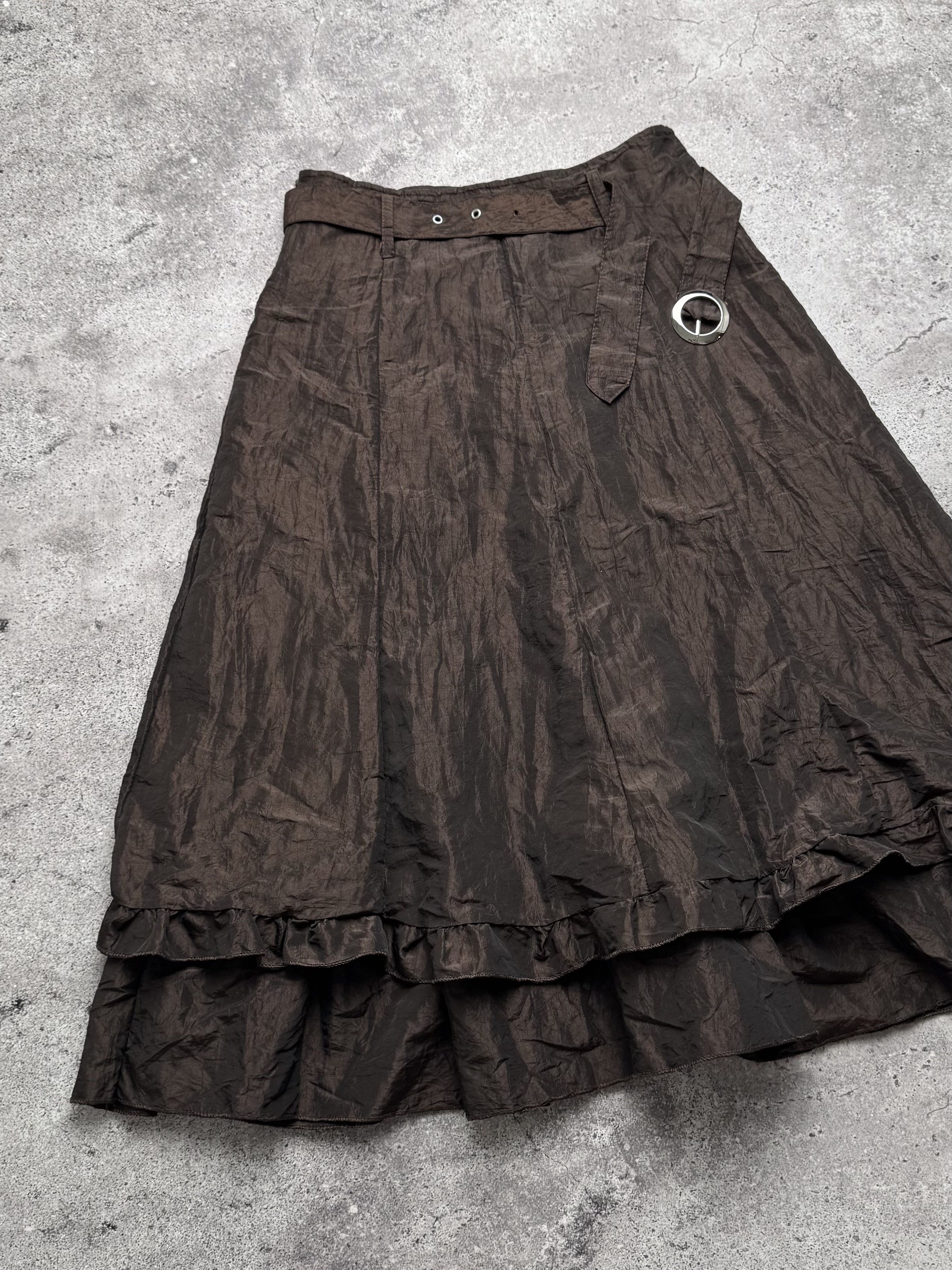 Japanese Brand Vintage Flare Skirt With Belt C669(V583)(E8) Size 27" / US 4 / IT 40 - 2 Thumbnail