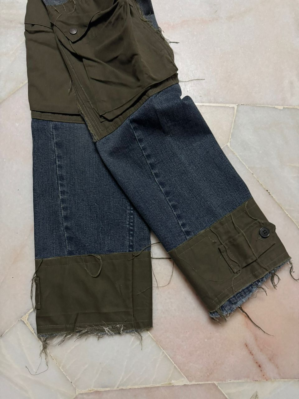 Undercover INSANE💥XIIIth TYPE-P1 RARE DENIM CARGO 3D POCKET SPLIT Size US 33 - 22 Thumbnail