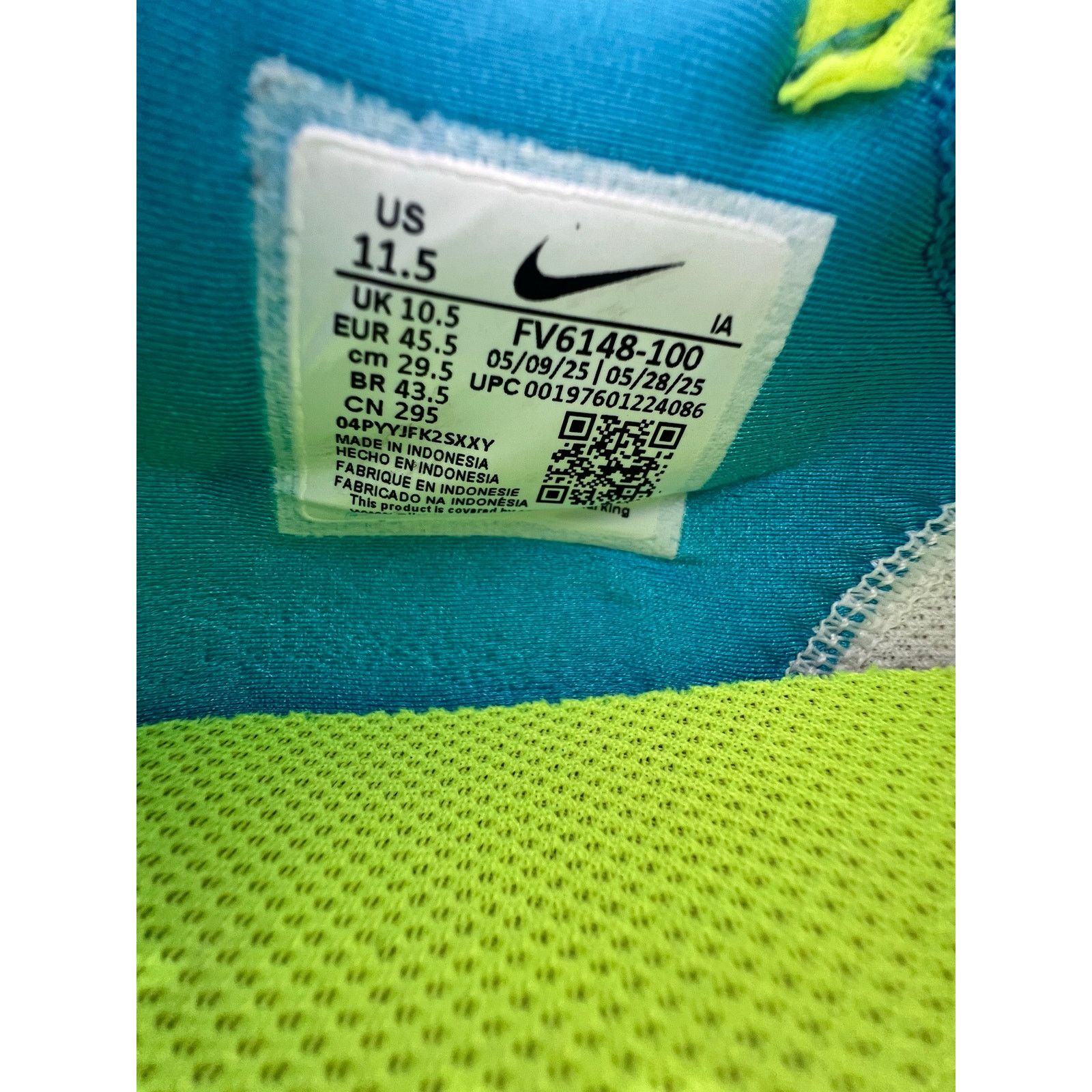 Nike Nike Huarache 9 Elite TF LAX SE “White Volt Vivid Blue” Size US 11.5 / EU 44-45 - 6 Thumbnail