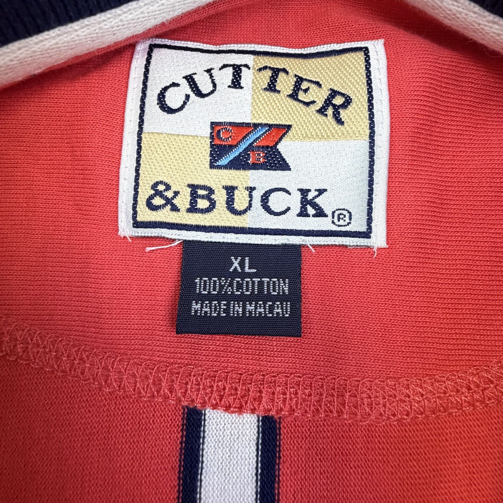 Cutter & Buck Cutter & Buck Old Course St Andrews Polo Shirt Mens XL Red Stripe Golf Casual Size US XL / EU 56 / 4 - 7 Thumbnail