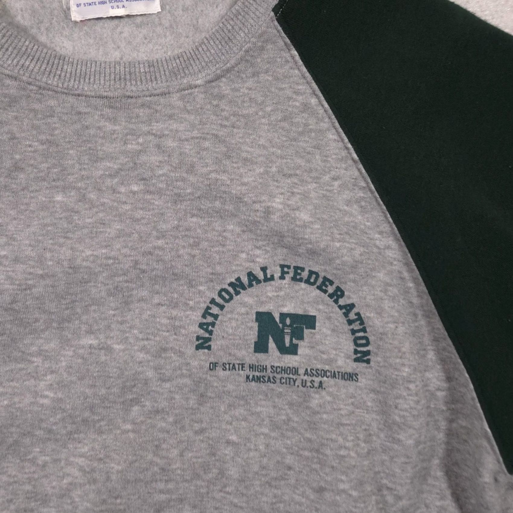 Vintage Vintage National Federation Sweatshirt Mens Medium Gray Raglan NF Graphic 80s Size US M / EU 48-50 / 2 - 4 Thumbnail