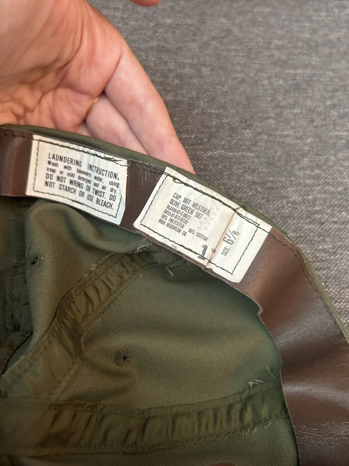 Other Vintage OG 507 US Army Olive Green Hot Weather Cap Sz 6 7/8 Size ONE SIZE - 8 Thumbnail