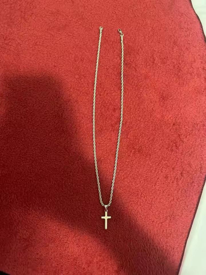 Jewelry Chain Rope Chain Necklace+ Cross Pendant Size ONE SIZE - 4 Thumbnail