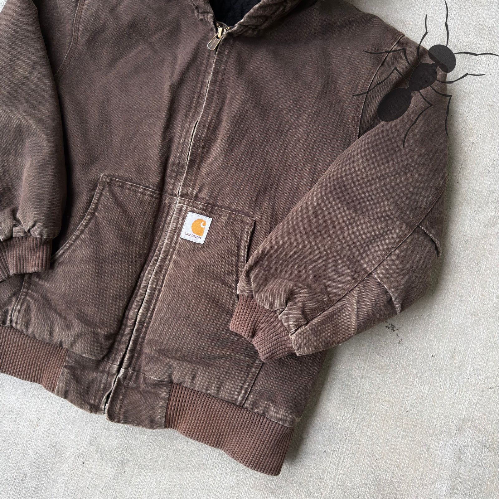 Carhartt × Vintage Carhartt YOUTH brown hooded work wear jacket Size US XS / EU 42 / 0 - 4 Thumbnail