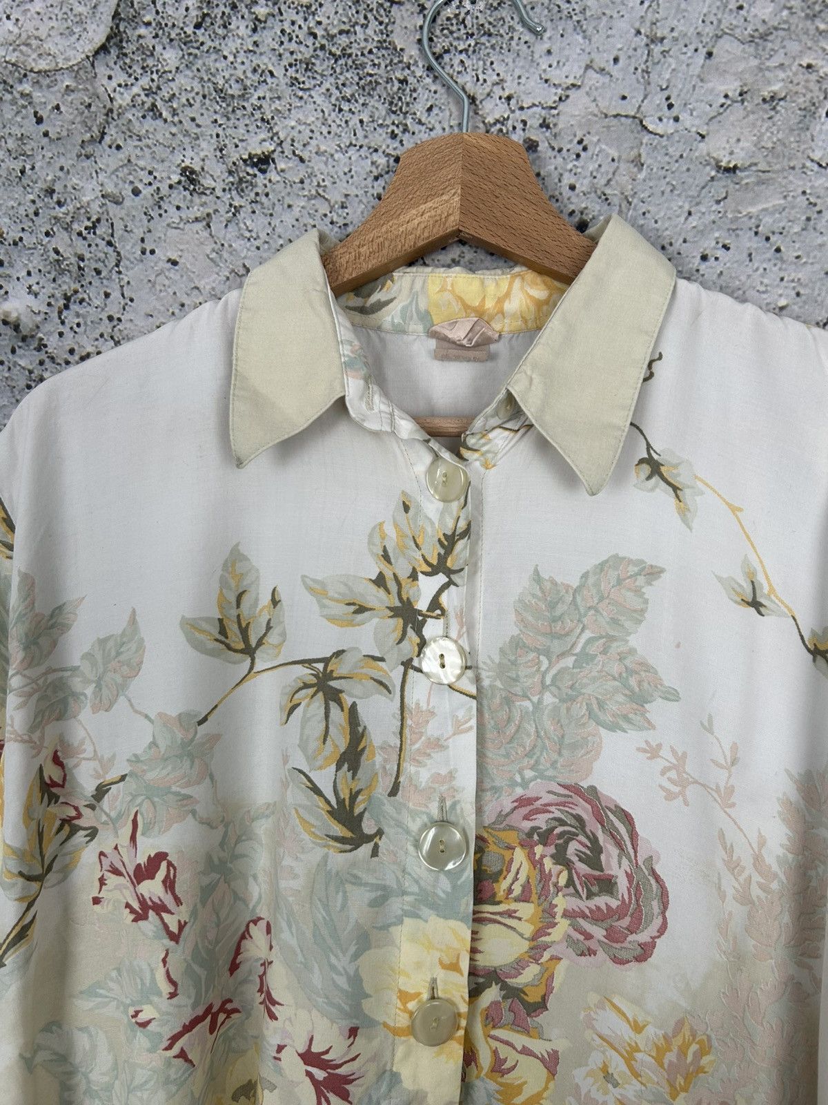 Vintage Vintage Viscose Floral Shirt 90s Avant Garde Grunge Punk Size US L / EU 52-54 / 3 - 3 Thumbnail