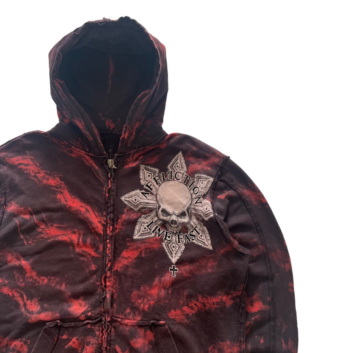 Affliction × Vintage Affliction Skull Cross Wing Zip Up Grunge Cyber Y2K Hooded Size US L / EU 52-54 / 3 - 2 Thumbnail