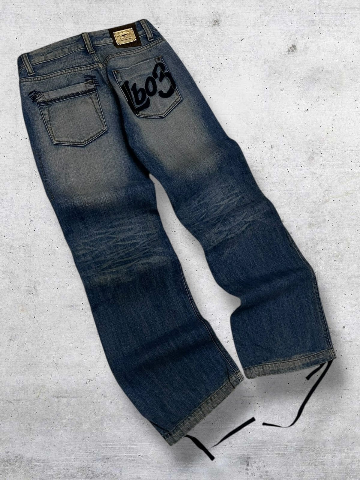 GOA VINTAGE LB-03 JAPAN DESIGNER POWER SOUL BAGGY MUDWASH DENIM Size US 28 / EU 44 - 11 Thumbnail