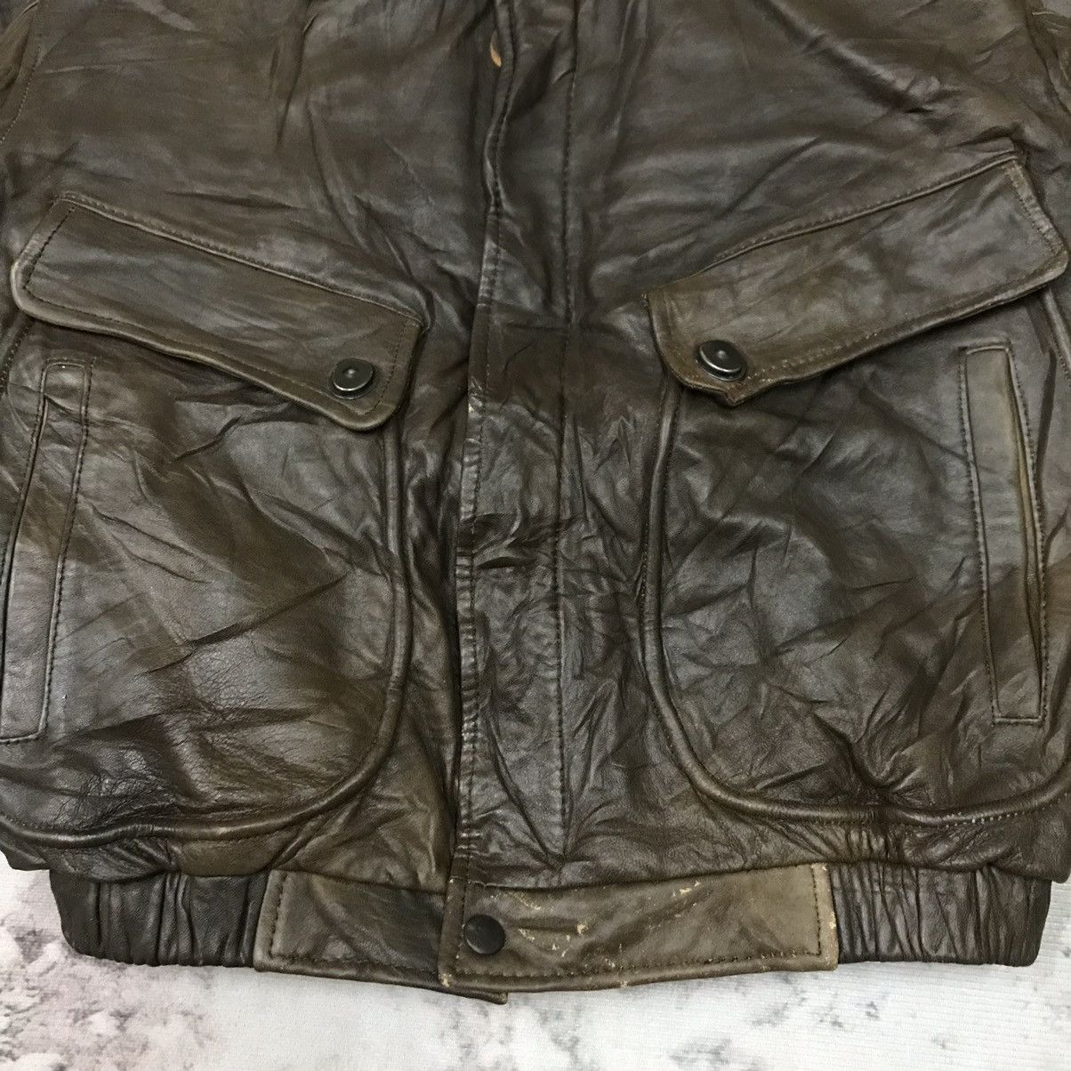 Vintage Vintage U.s Armed Force Aviator Leather Jacket Sherpa Size US S / EU 44-46 / 1 - 3 Thumbnail