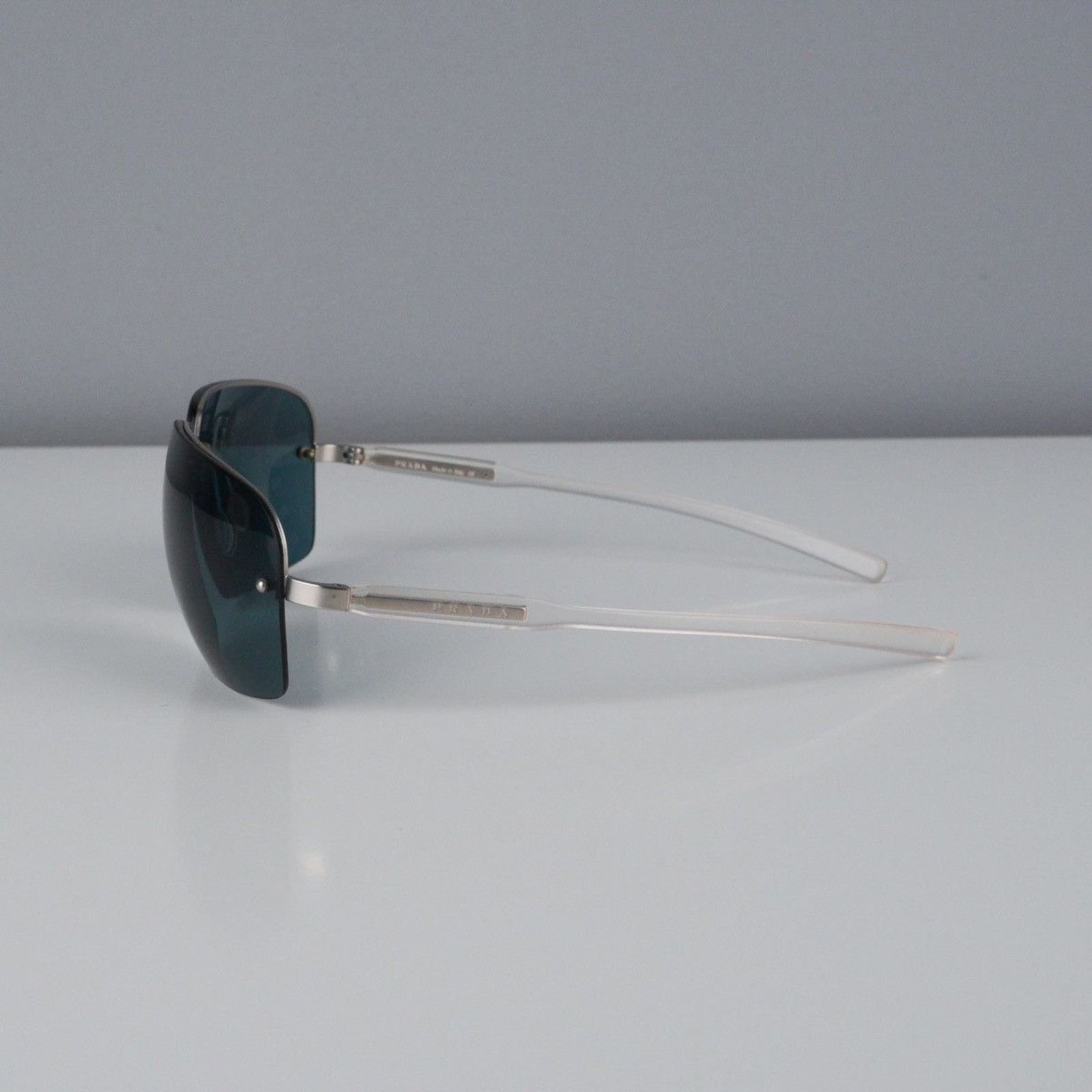 Prada Vintage prada rectangular rimless transparent sunglasses Size ONE SIZE - 3 Thumbnail