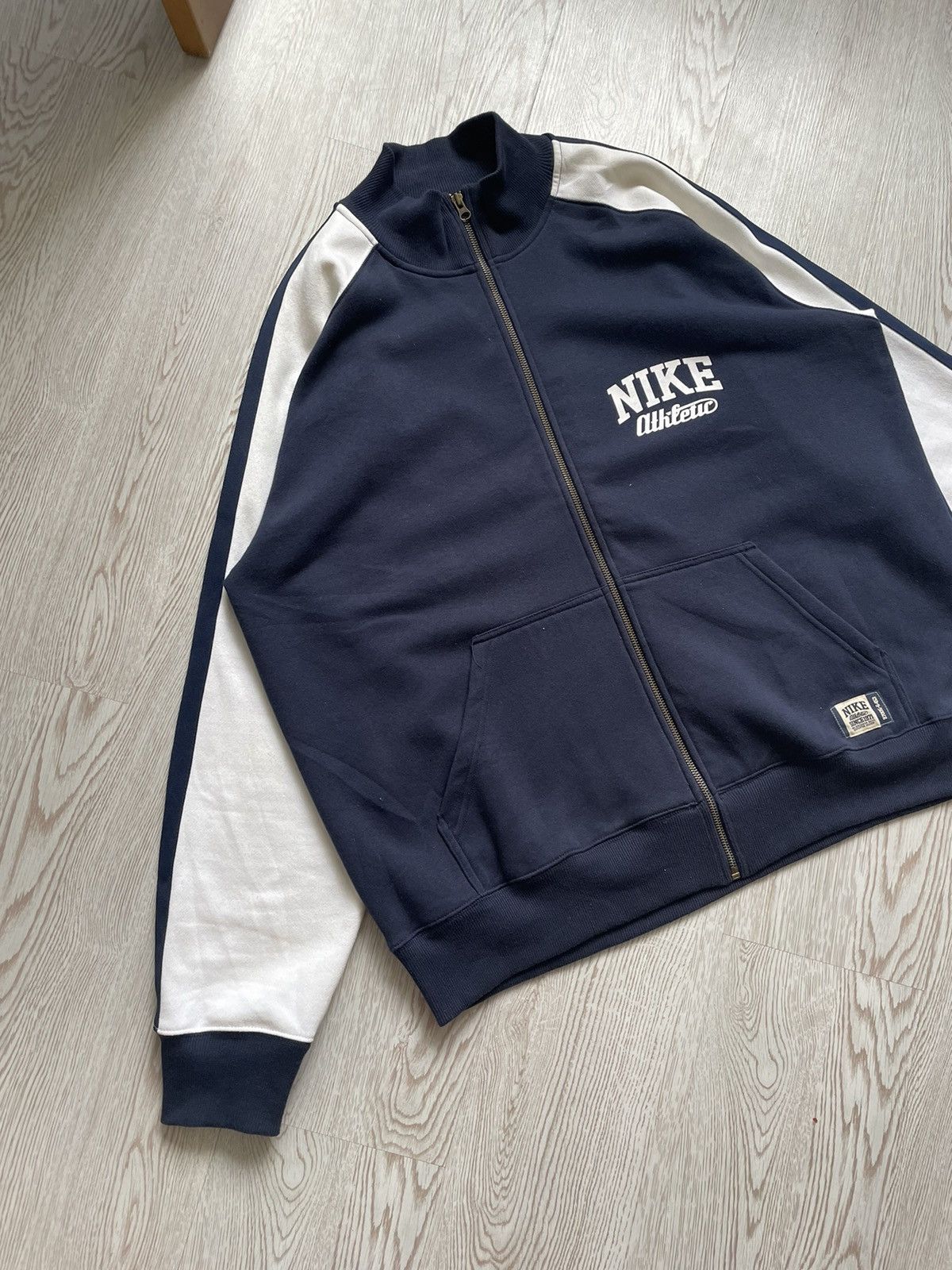 Nike × Vintage Vintage Nike Athletic Logo cotton jacket size xxl Size US XXL / EU 58 / 5 - 2 Thumbnail