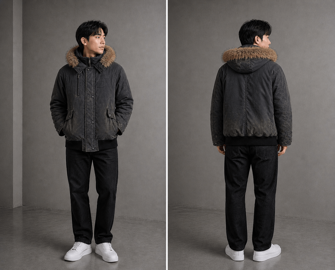 Hysteric Glamour Sun Faded Hysteric Glamour Fur Tactical Bomber Jacket Size US S / EU 44-46 / 1 - 1 Thumbnail