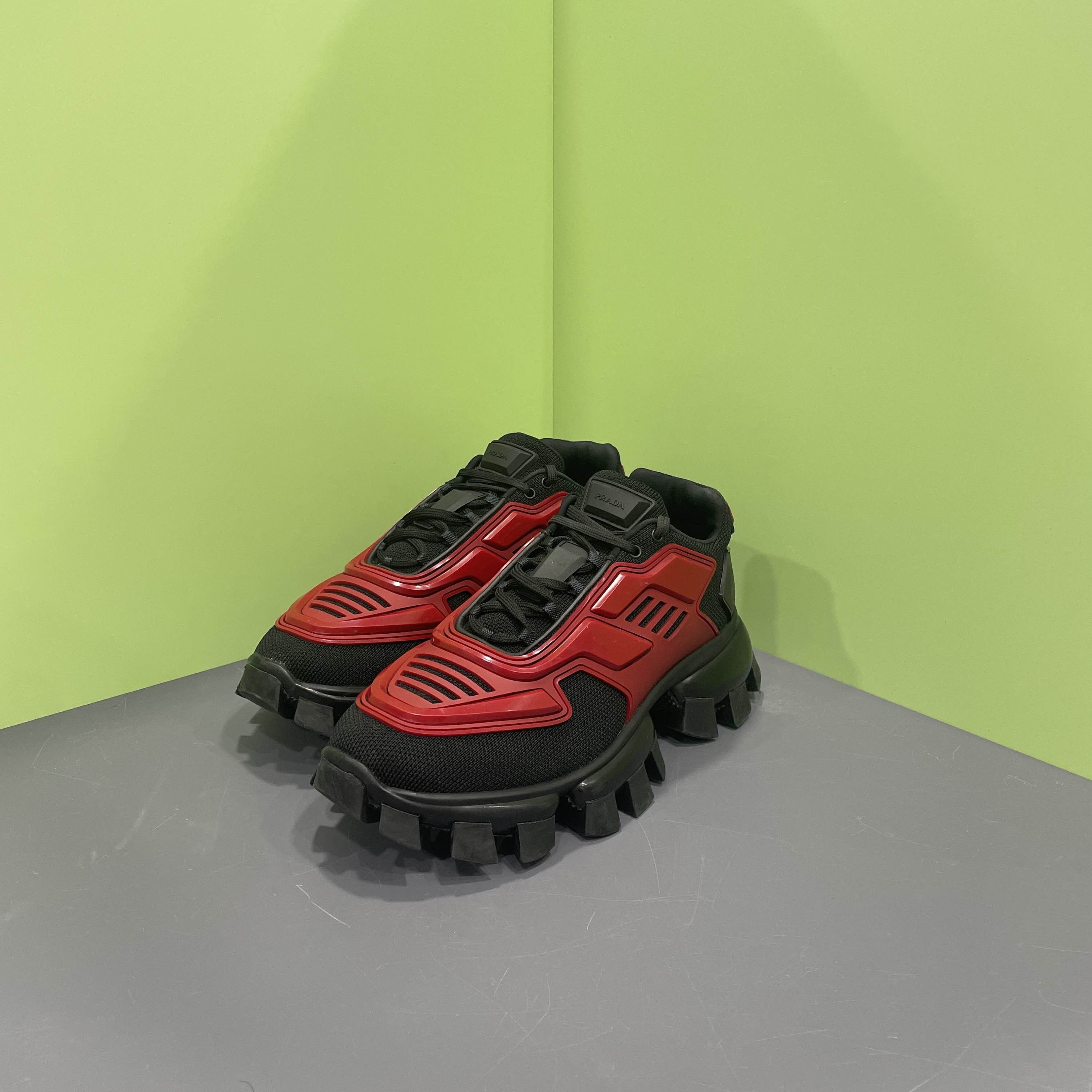 Prada Prada Cloudbust Thunder Sneakers Black Red Size US 7 Size US 7 / EU 40 - 1 Thumbnail