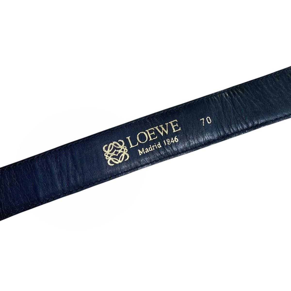 Loewe × Vintage Loewe small logo anagram leather belt navy Size ONE SIZE - 7 Thumbnail