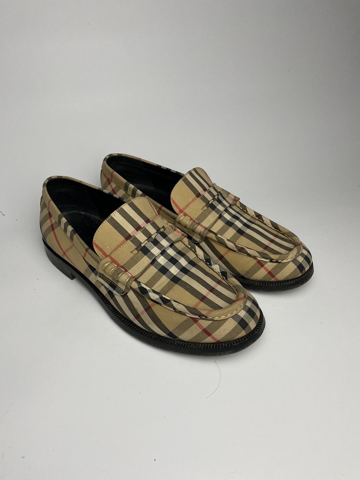 Burberry Burberry Beige Check Bedmont Loafers Size 10us Size US 10 / EU 43 - 13 Thumbnail