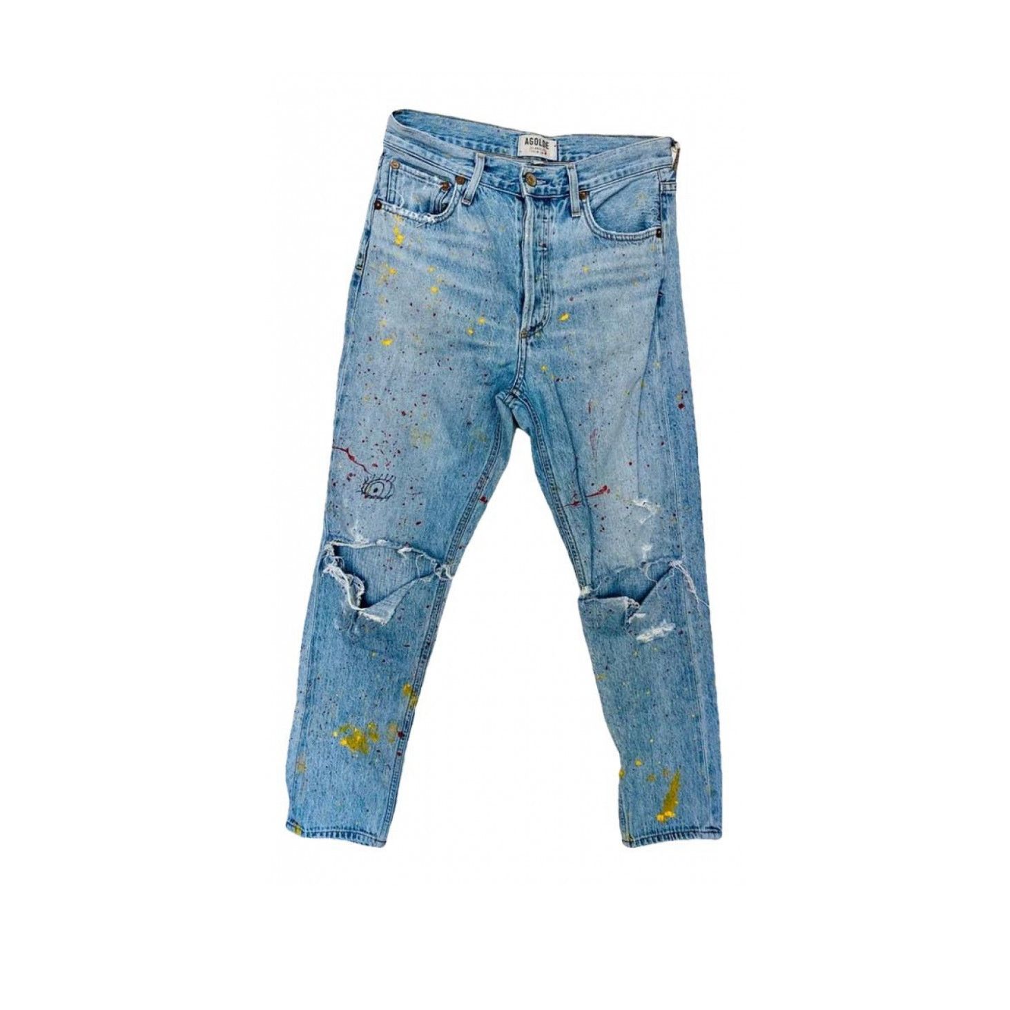 Agolde AGOLDE REVOLVE Jamie Blue High Rise Straight Leg Mom Jeans Size 26" / US 2 / IT 38 - 12 Thumbnail